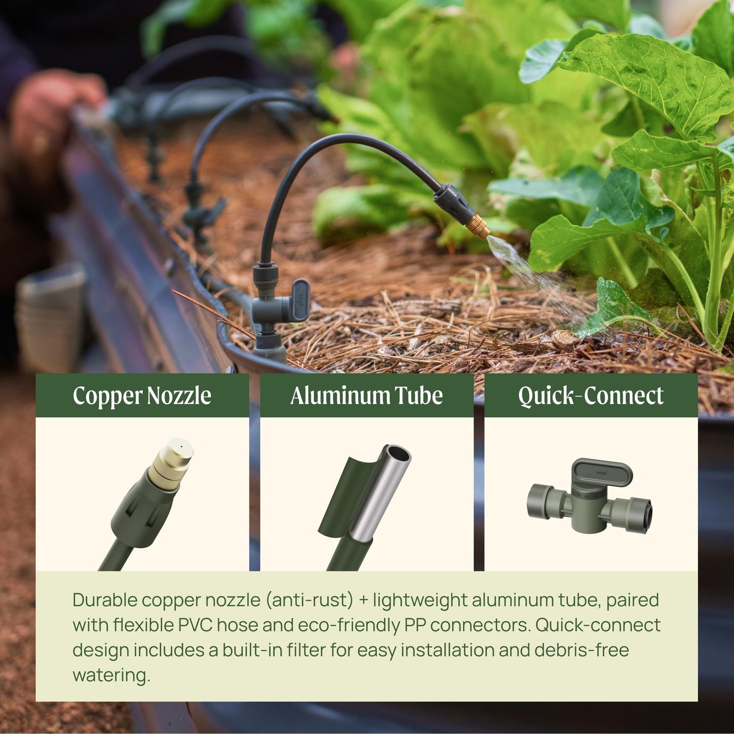 16 Gallon Tree Watering Bag 4 Pack and 40ft Drip Irrigation System for Raised Garden Beds