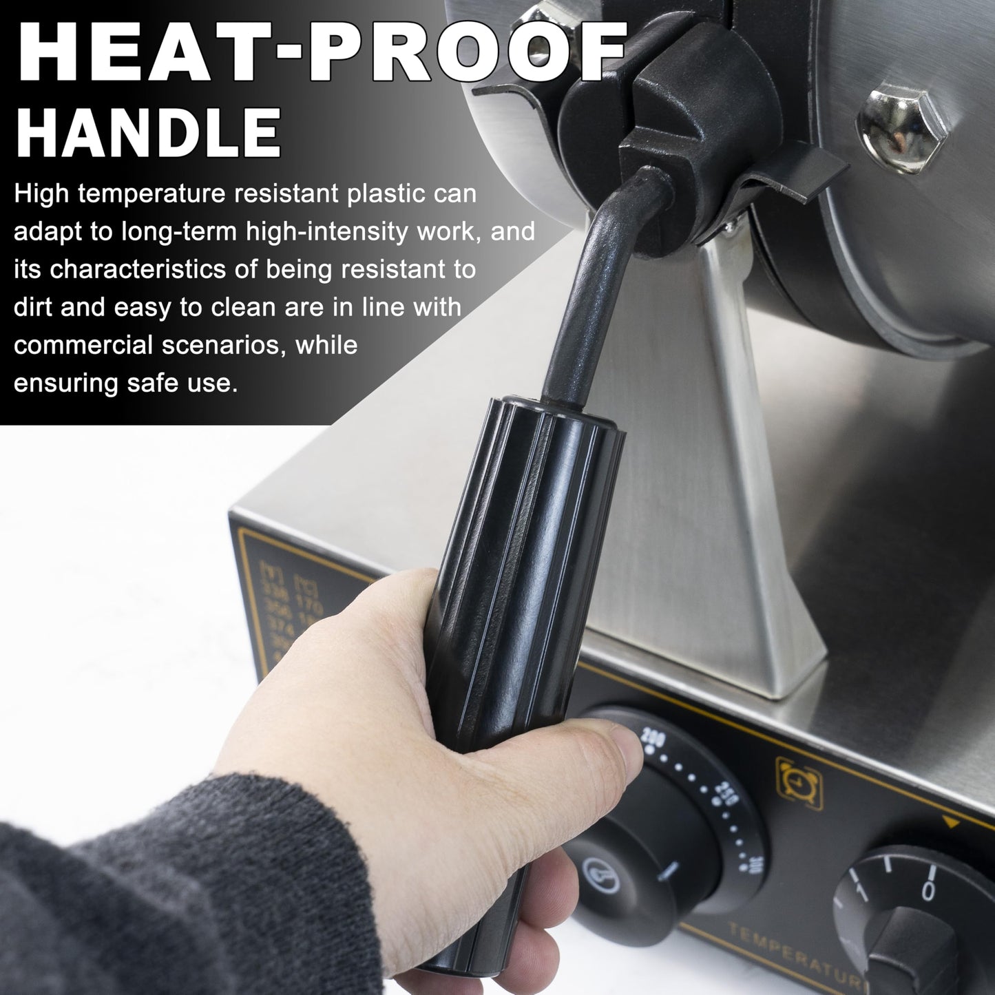 Commercial Waffle Maker, Professional Belgian Waffle Maker Round Waffle Iron Non-Stick 180° rotary Waffle Iron Machine With Temp and Time Control, for Restaurant Bakeries Kitchen Home 110V 1300W