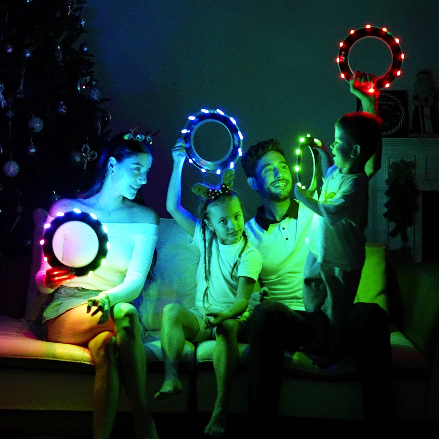 TOSY Flying Ring - 36 RGB Multicolor LEDs, Super Bright, Lost Mode, Auto Light Up, Easter Basket Stuffers Gift for Kid/Teen/Boy/Girl, Safe, Waterproof, Pool/Beach/Camping Toy, 2-Pack