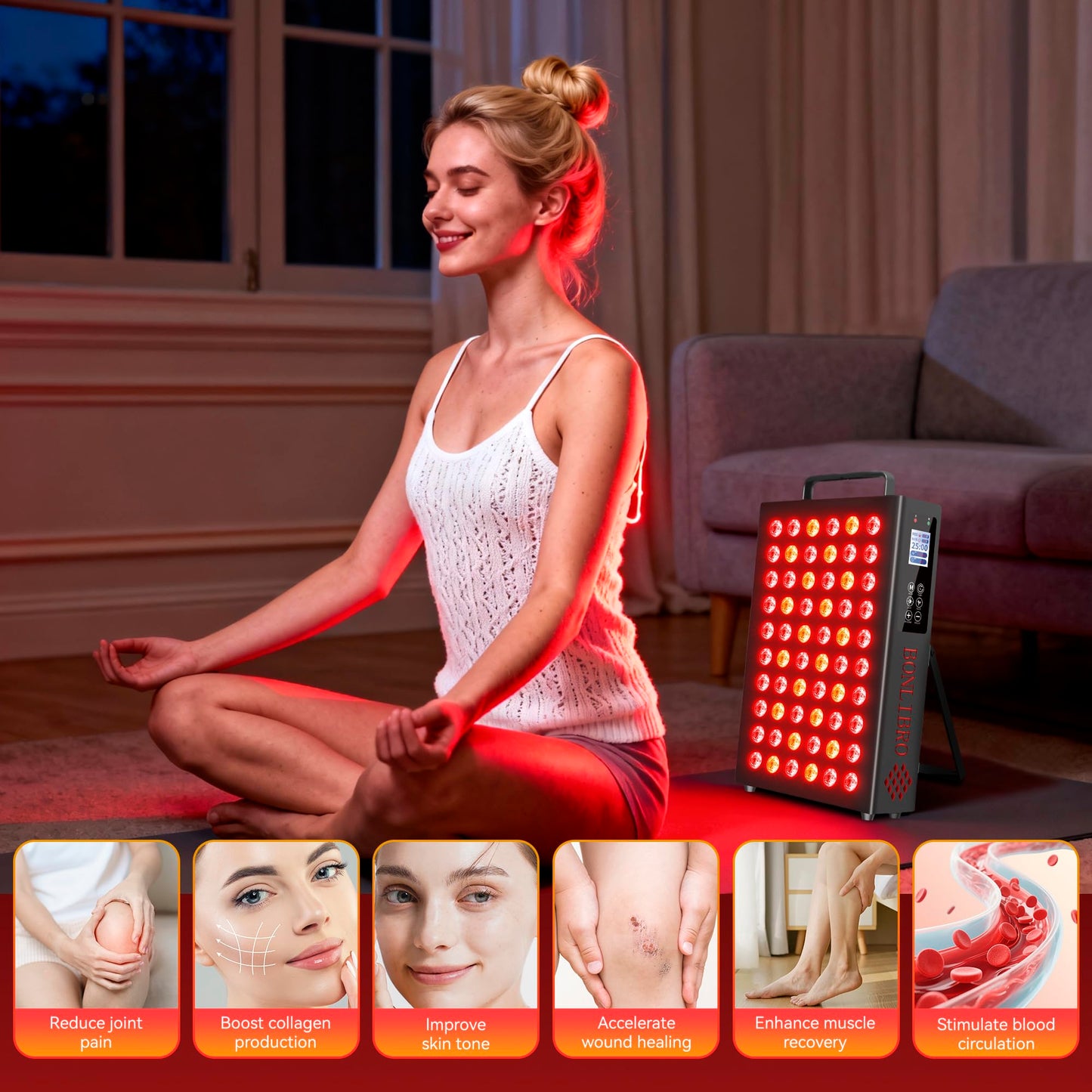 Red Light Therapy for Face and Body, Infrared Light Therapy with Timer & Remote Control, Quad Wave 660nm 850nm 630nm 940nm Near Infrared Light Therapy Panel Portable Dual Chip LED Device for Body