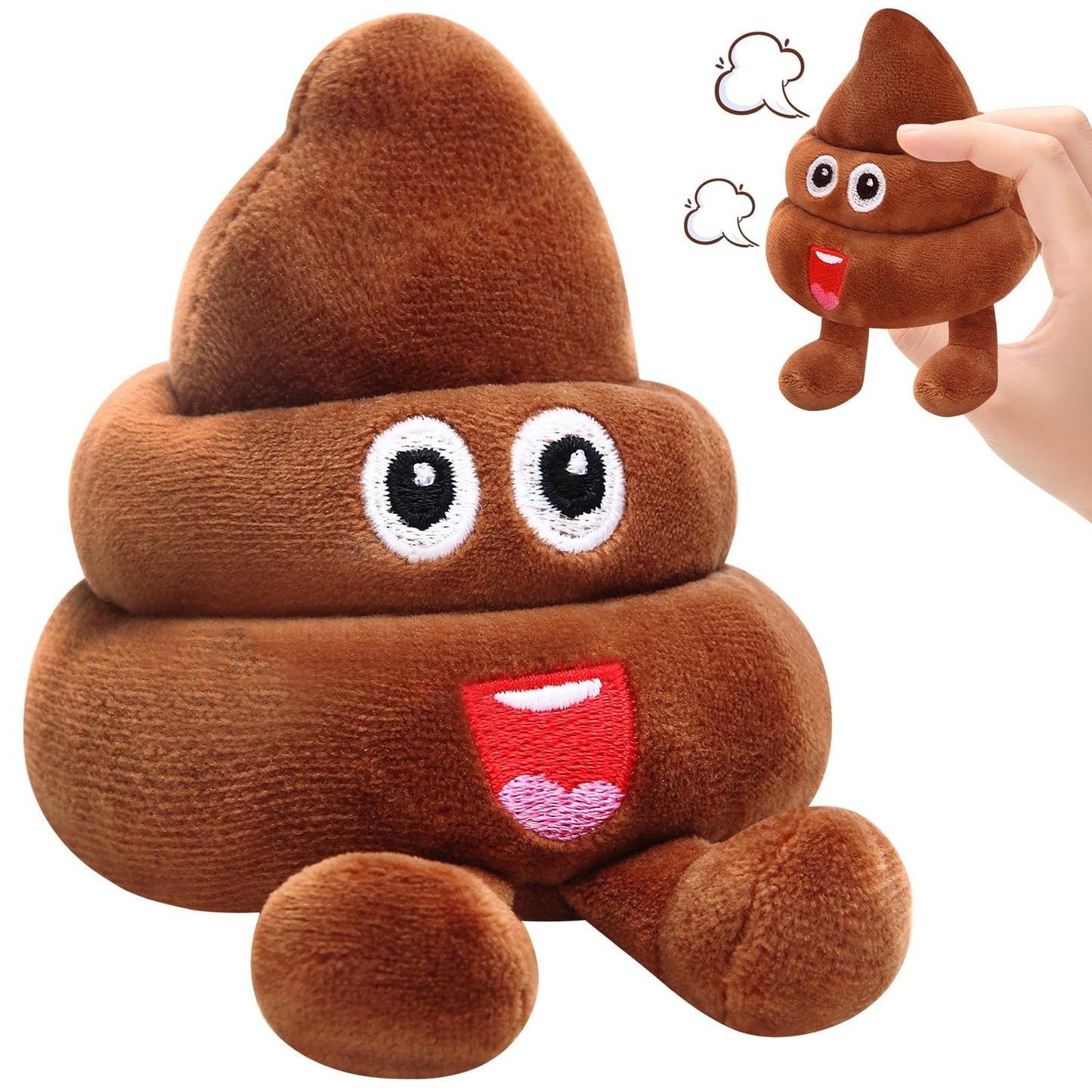 Funny Farting Poop Plush Toy,30 Hilarious Fart Sounds Dammit Pranks Doll,Perfect Gag Gift,Pets,and Pranks for Poop Emoji Party Decorations,Fart Noise Maker Machine Stuffed Animal