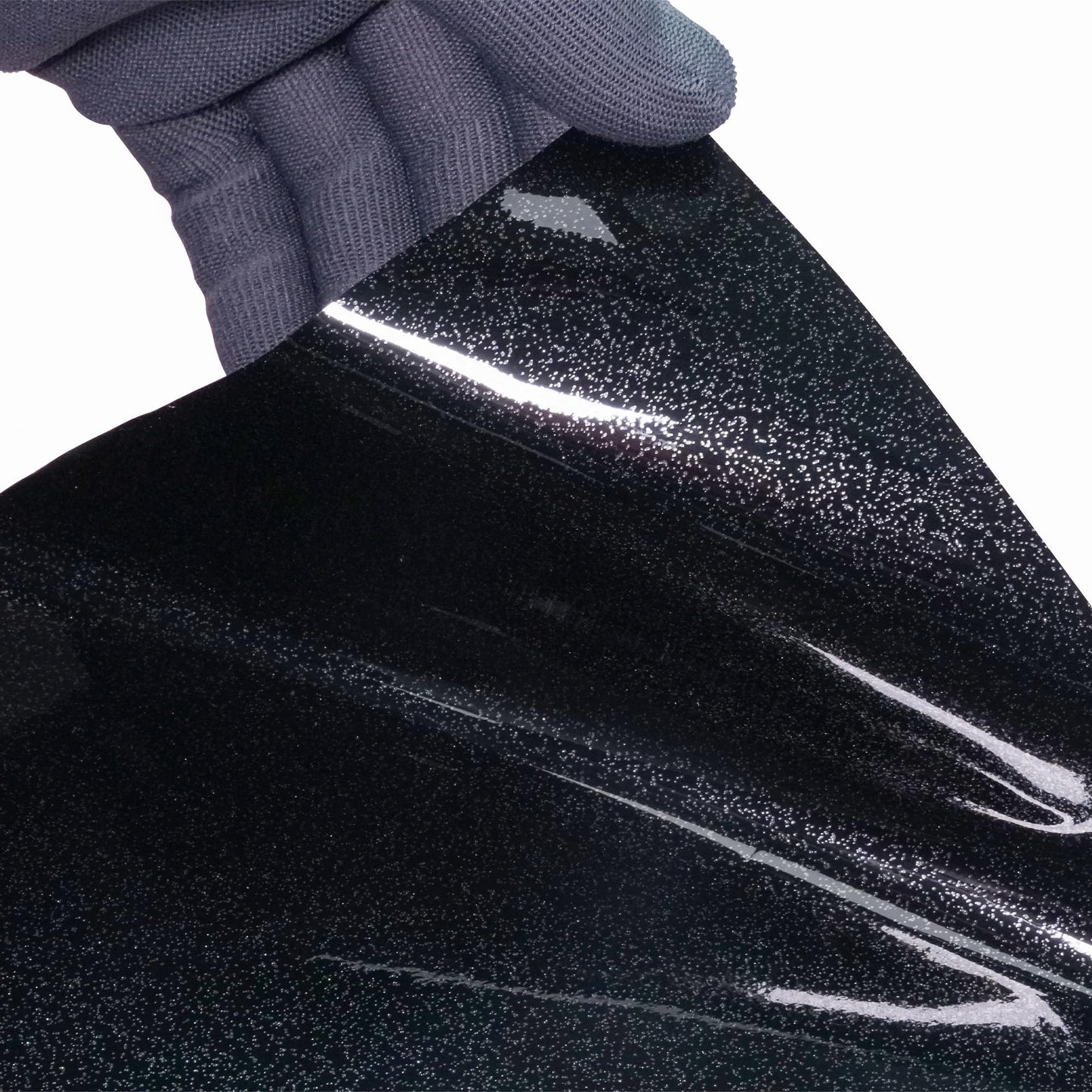 VVIVID XPO Black Metallic Sparkle Gloss Vinyl Car Wrap Film Roll DIY Easy to Install No-Mess (25ft x 5ft)