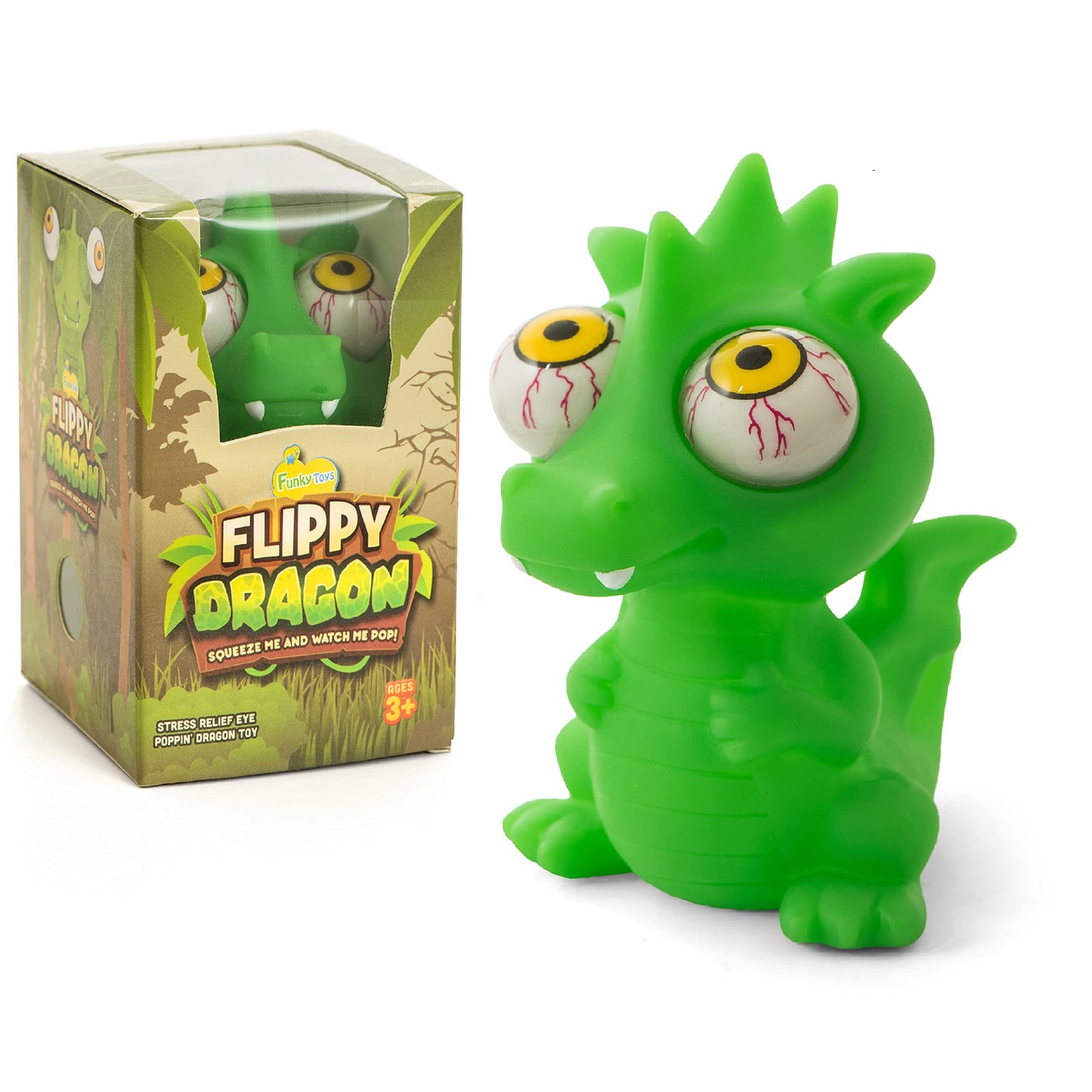 IPIDIPI TOYS Flippy Dragon Squishy Eye Popping - Squishy Toys for Trick or Treat - Fun Fidget Toy, Birthday Party Favors, Easter Basket Stuffers for Boys and Girls