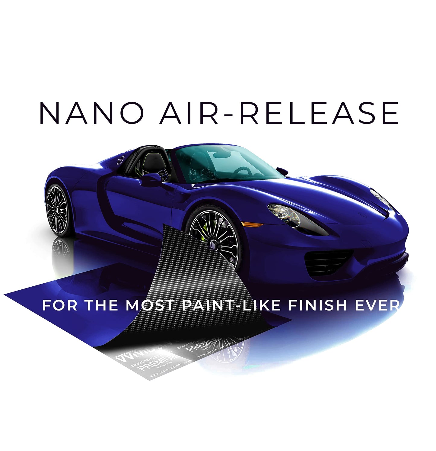 VViViD+ Ultra Gloss Neptune Pearl Blue 25ft x 5ft Vinyl Car Wrap Premium Paint Replacement Film Roll with Nano Air Release, Stretchable Cap Liner, Self Adhesive, Indoor Outdoor