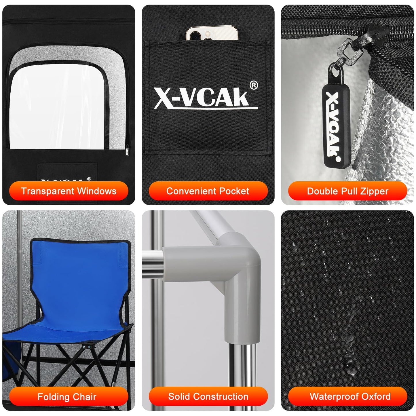 X-Vcak Upgraded Portable Sauna, Steam Sauna for Home with Steamer, Remote Control, Folding Chair, 9 Levels, 2.6’ x 2.6’ x 5.9’