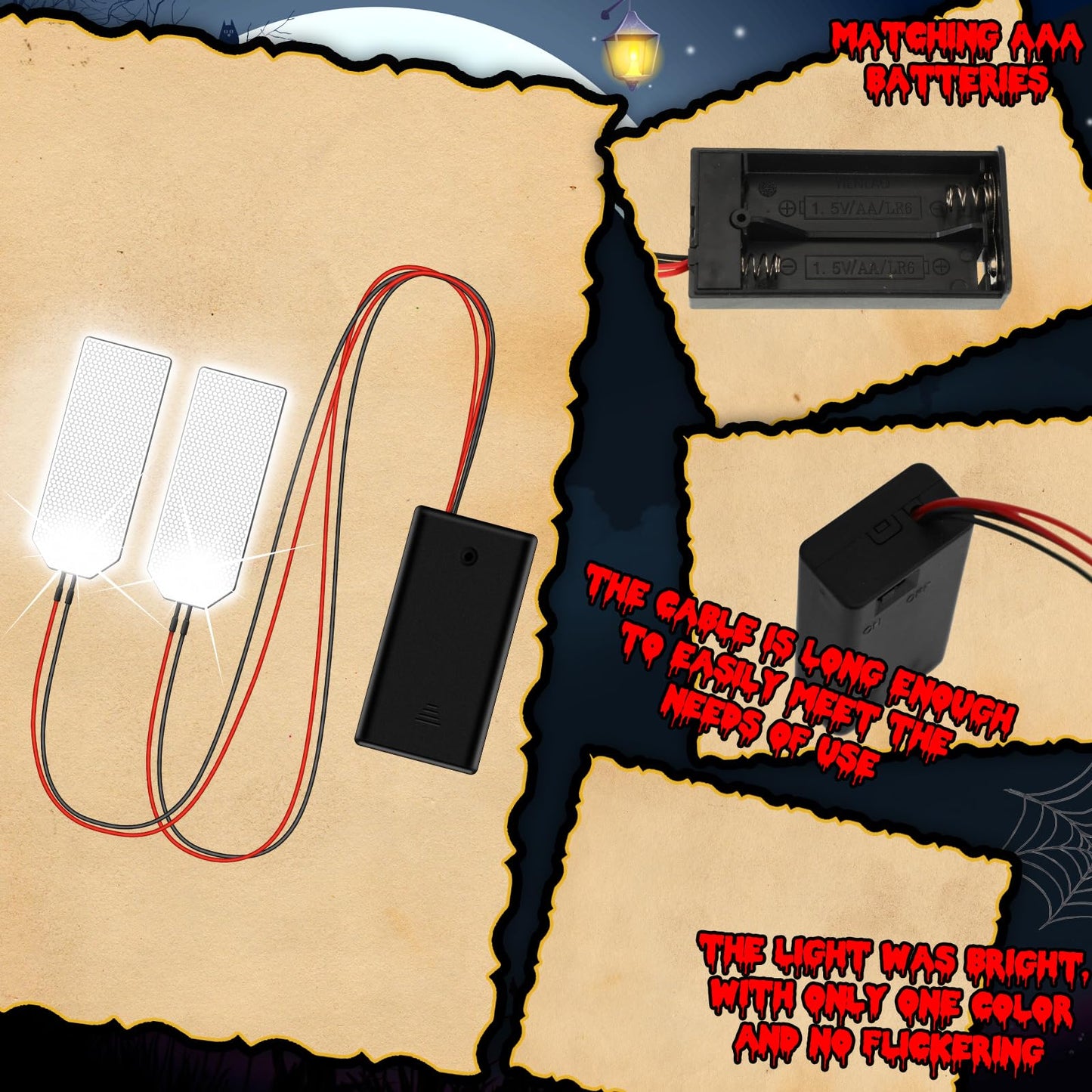 Retisee 8 Pcs Flexible Helmet LED Lights Halloween LED Eyes for Mask Skull White Interior Lights Decorations for Cosplay DIY Mask Eyes with Switch On/off for Halloween Men Gifts