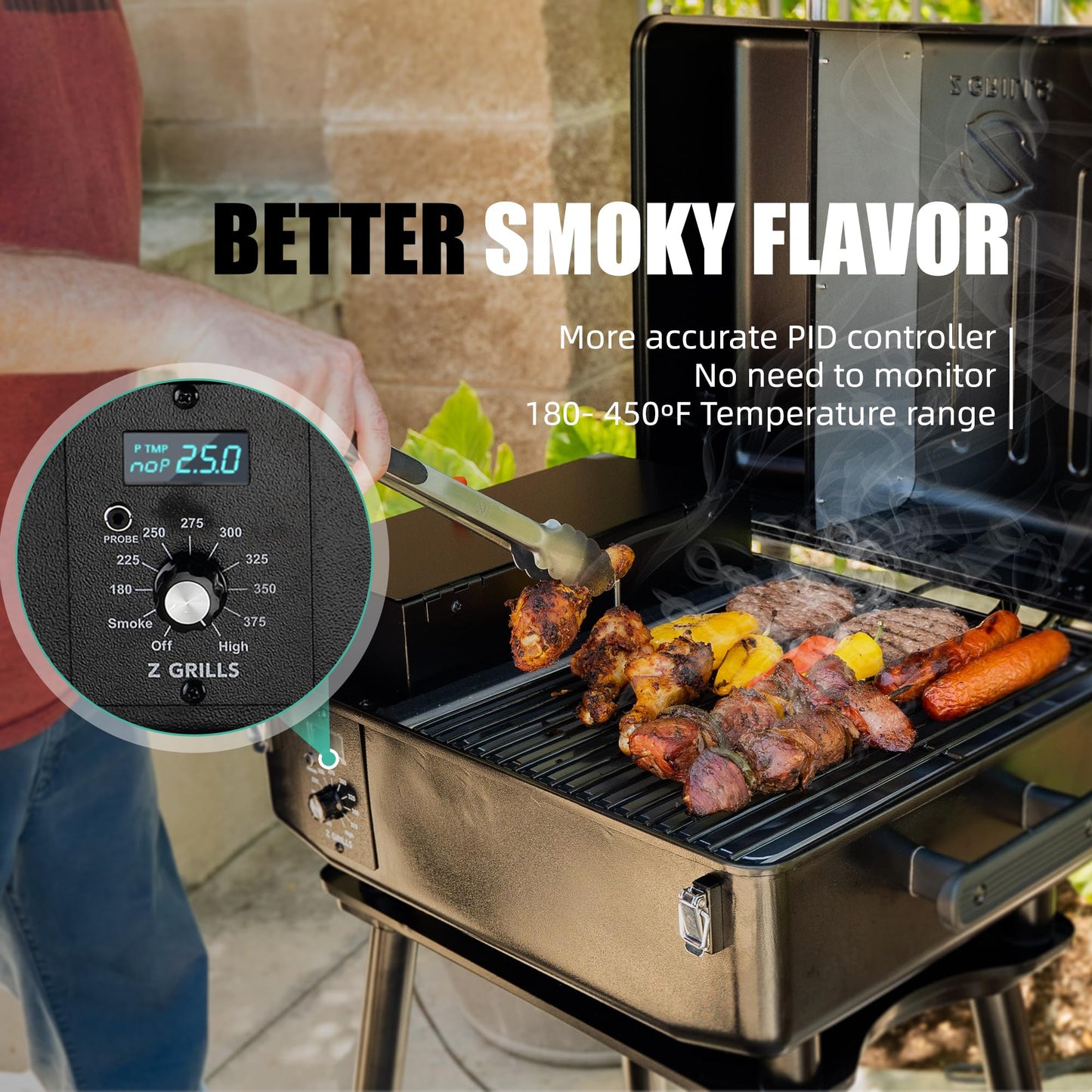 Z GRILLS Portable Pellet Grill Table Top BBQ Smoker with Digital Control, ZPG-200A