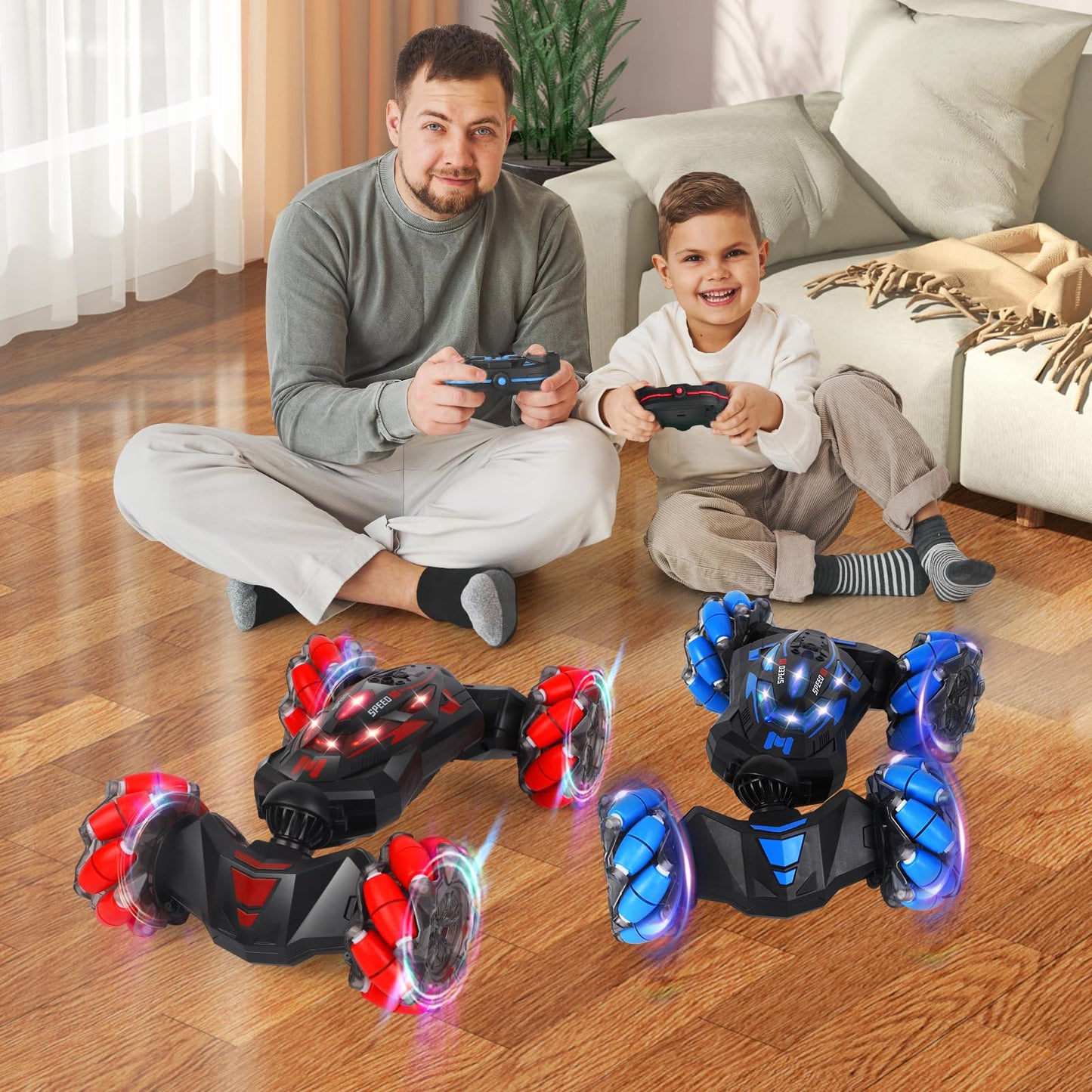 XAMIMM Remote Control Car, Gesture Sensing RC Stunt Car, 4WD Offroad for Rotating, 2.4 Ghz Remote Control and Hand Controlled Twist Cars,Transform RC Cars, Toy Presents for Boys and Girls Age 6-13