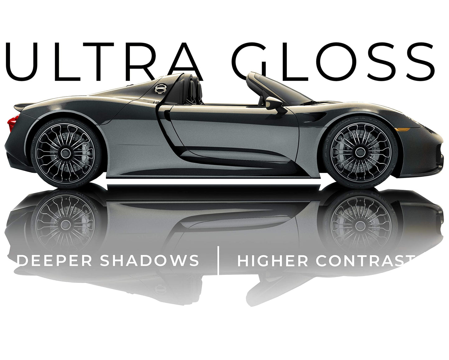 VViViD+ Ultra Gloss Candy Charcoal Grey Vinyl Car Wrap Premium Paint Replacement Film Roll with Nano Air Release Technology, Stretchable Protective Cap Liner, Self Adhesive (15ft x 5ft)