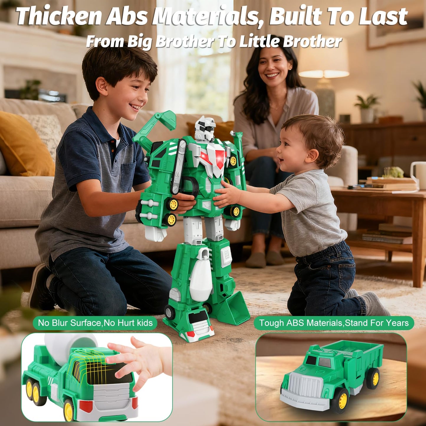 Laradola Toys for 3 4 5 6 Year Old Boys - Transform Robot Kids Toys Cars | STEM Building Toddler Toys for Ages 3+ | 5 in 1 Construction Christmas Birthday Gifts for Boys Girls