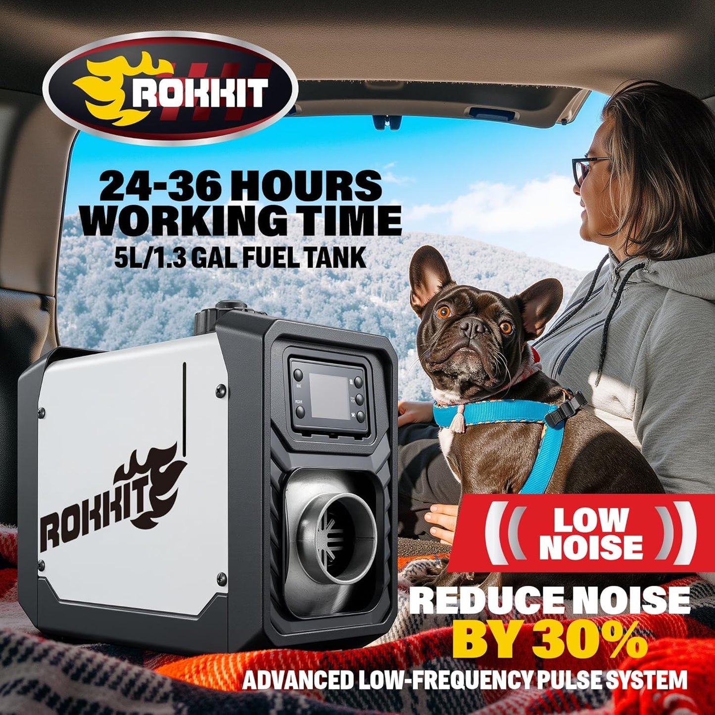 8KW Diesel Heater, 110V/12V All-in-One Diesel Air Heater, Portable Diesel Heater with LCD Monitor & Remote Control, Fast Heating Low Noise Diesel Parking Heater for Tent, Car, RV, Camper