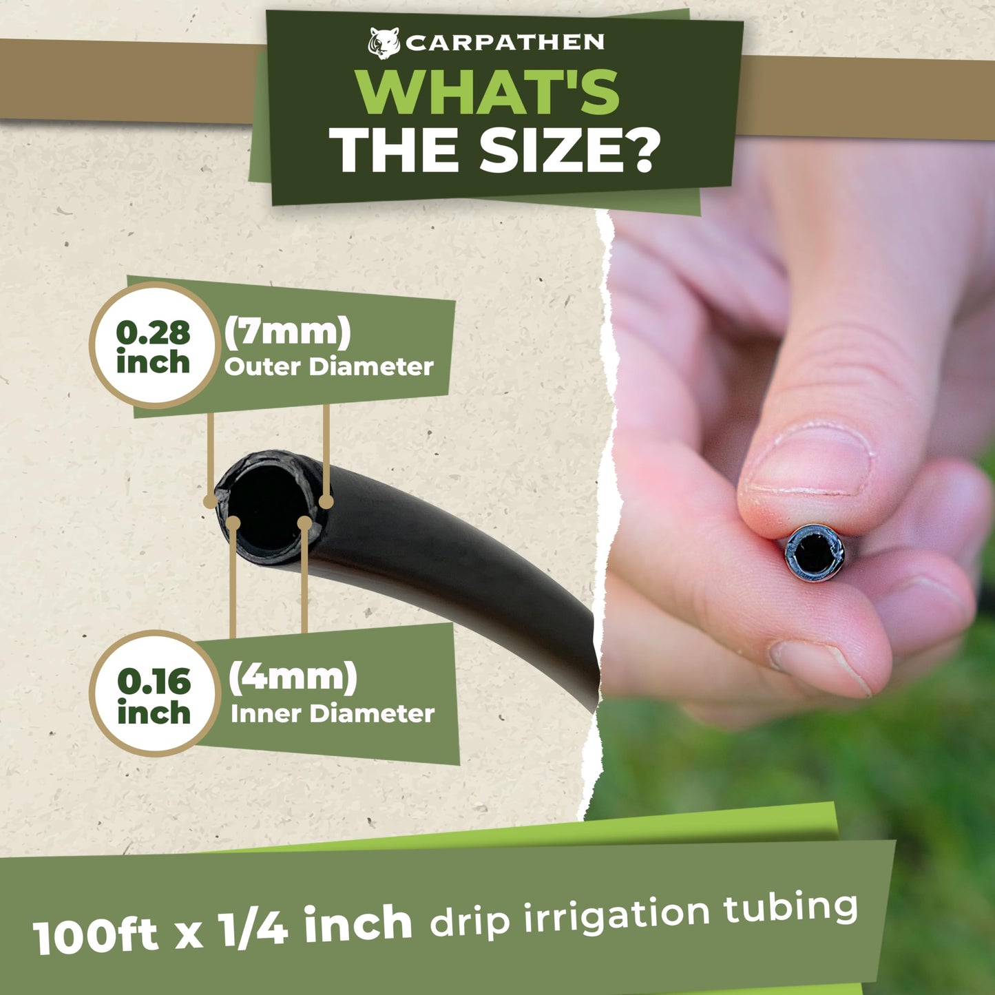 CARPATHEN Large Drip Irrigation System with Hose Splitter - Push-to-Connect Irrigation Kit - Complete Watering System with 1/4 Spray Emitters, 1/2 Tubing