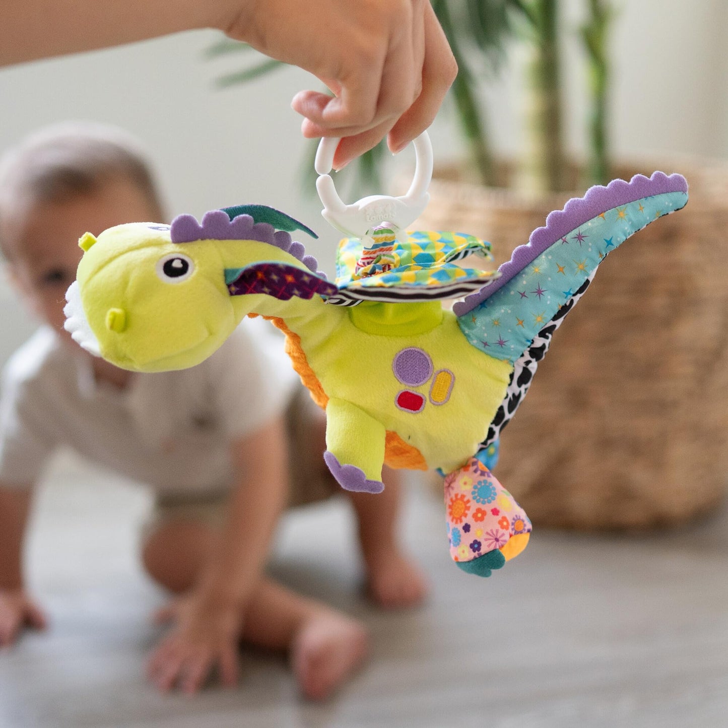 Lamaze Clip On Car Seat and Stroller Toy - Flip Flap Dragon - Crinkle Car Seat Toys and Stroller Toys - Sensory Toys for Babies - Travel Toys for Car - Infant Toys Ages 0 Months and Up