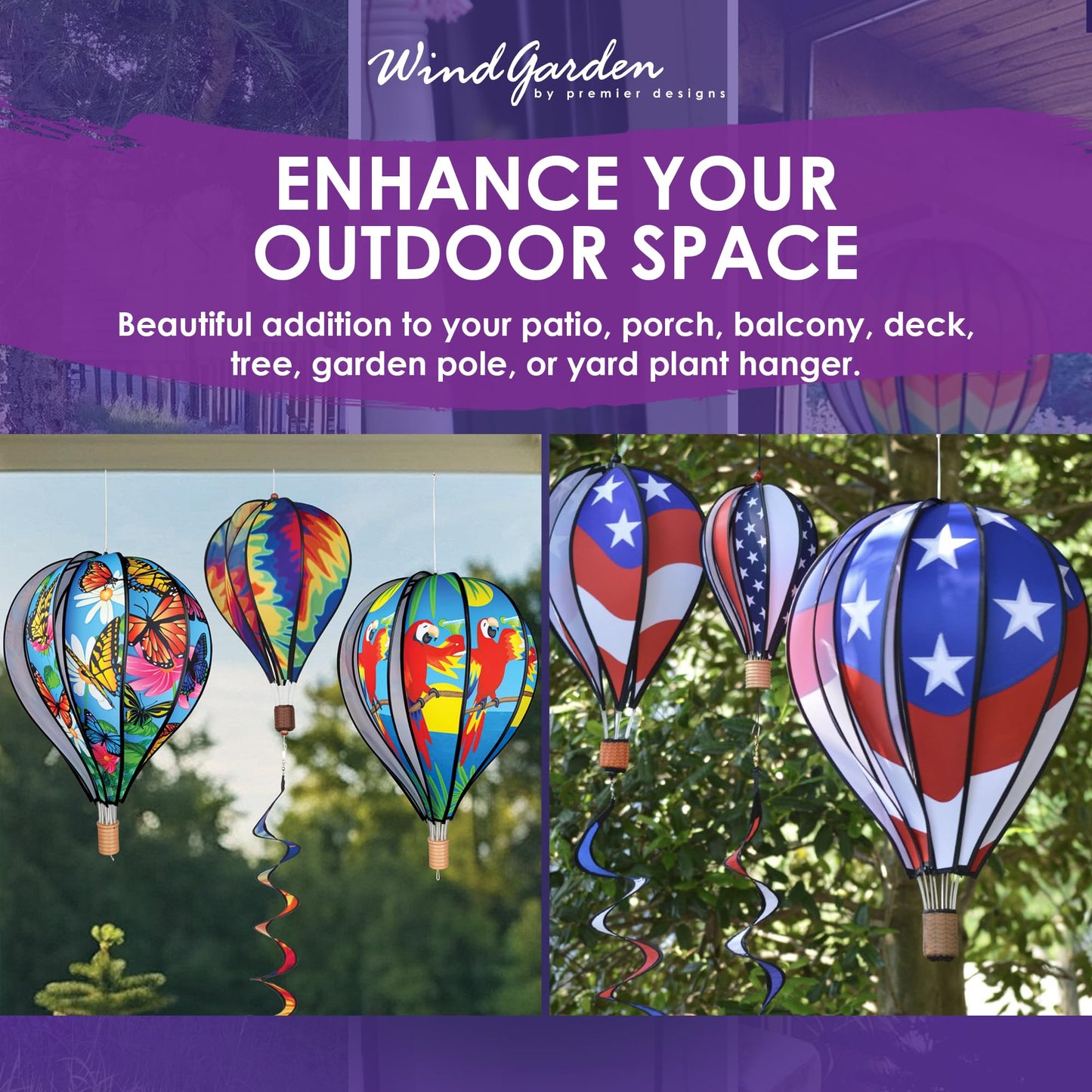 Hot Air Balloon Hanging Garden Spinner 22" - Vibrant Jolly Roger Design, Weather-Resistant Outdoor Decor, Durable & Lightweight for Patios, Yards, and Gardens - Eye-Catching Wind Spinner