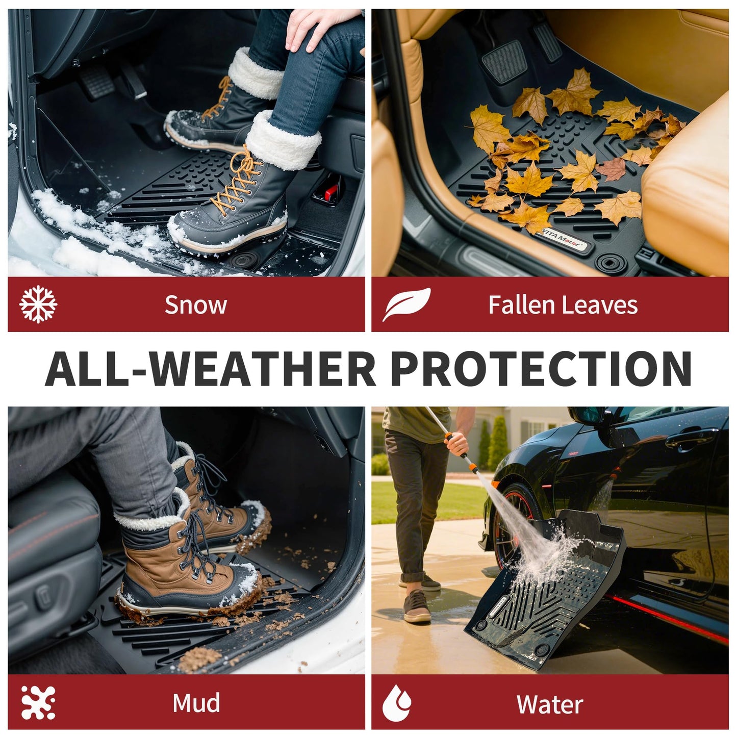 YITAMOTOR Floor Mats & Cargo Liner for Honda CR-V 2023 2024 2025 2026 (Gasoline), All Weather TPE Car Trunk Mat (Upper Position) Custom Fit Automotive Accessories, CRV 2 Row & Cargo Liner, Black