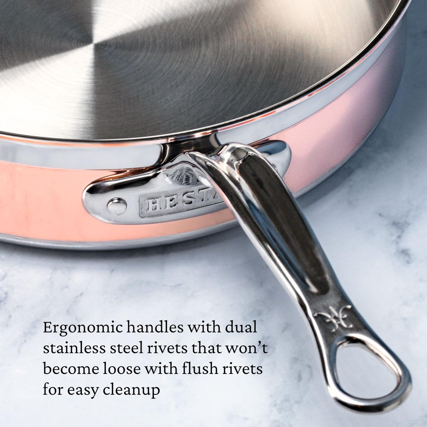 Hestan - CopperBond Collection - 100% Pure Copper Sauté Pan, Induction Cooktop Compatible, 3.5 Quart