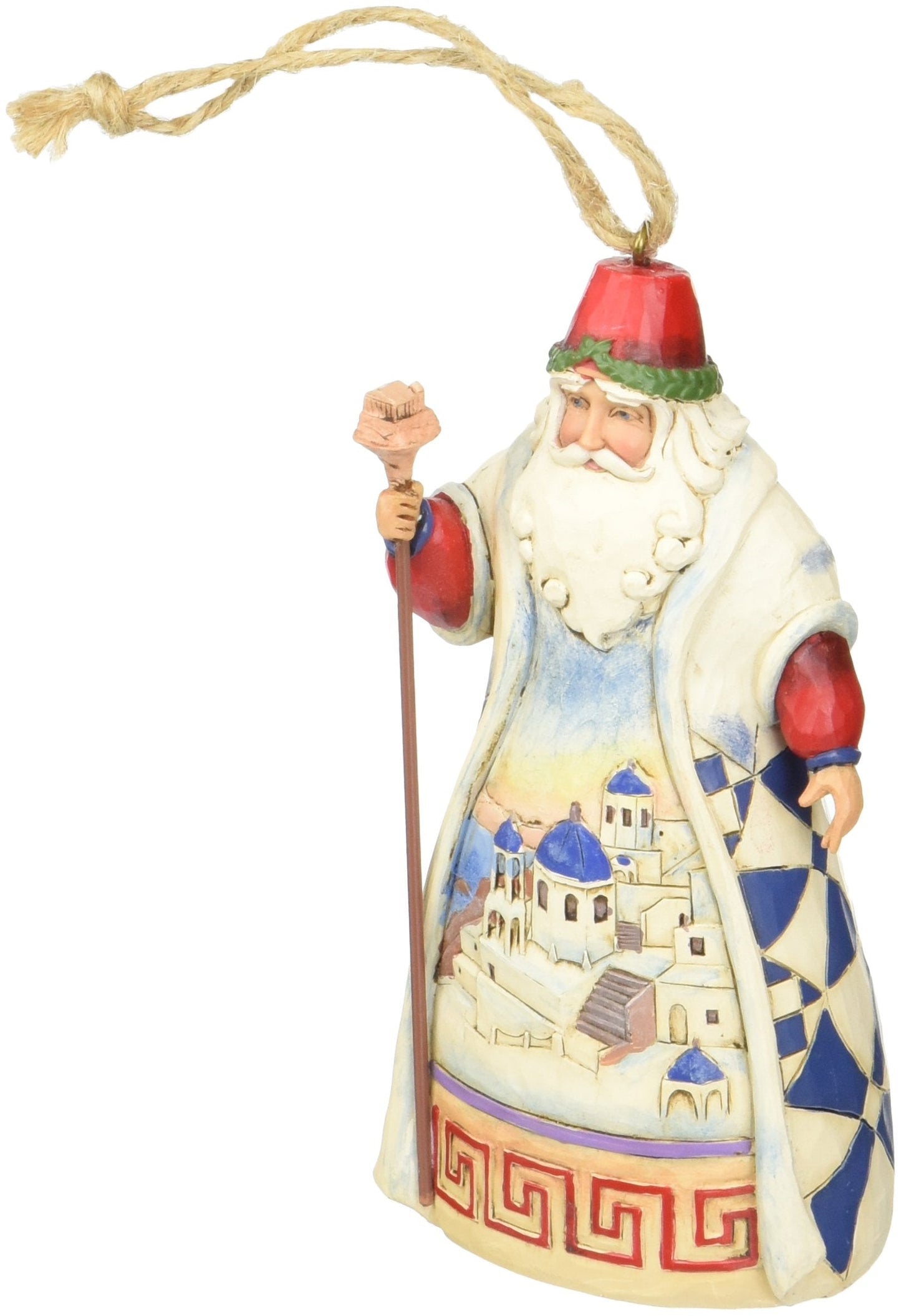 Jim Shore Heartwood Creek Greek Santa Stone Resin Hanging Ornament, 4.5”, Christmas