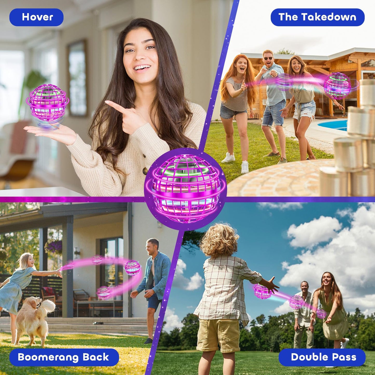 Tikduck Flying Orb Ball 2026 Toys Soaring Hover Boomerang Spinner Hand Controlled Mini Drone Cosmic Globe Spinning Kids Outdoor Fly Toy Birthday Gift Cool Stuff for Boys Girls 6 7 8 9 10+ Year Old