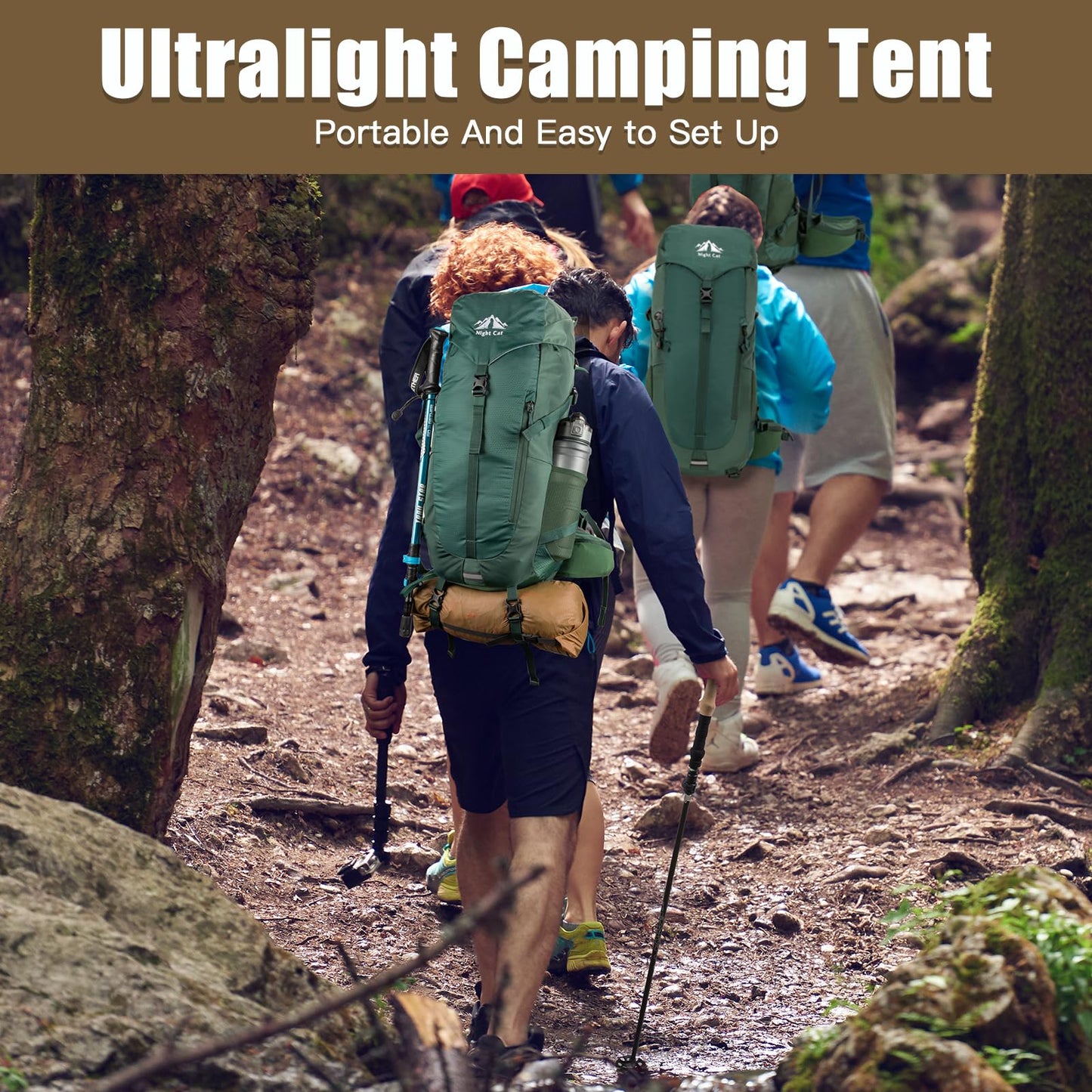 Night Cat Ultralight Tent 1 Person for Professional Backpacker Hiker 2 LBS Only Lanshan Backpacking Bivvy Ground Tent Heavy Rain Waterproof Trekking Pole Not Included