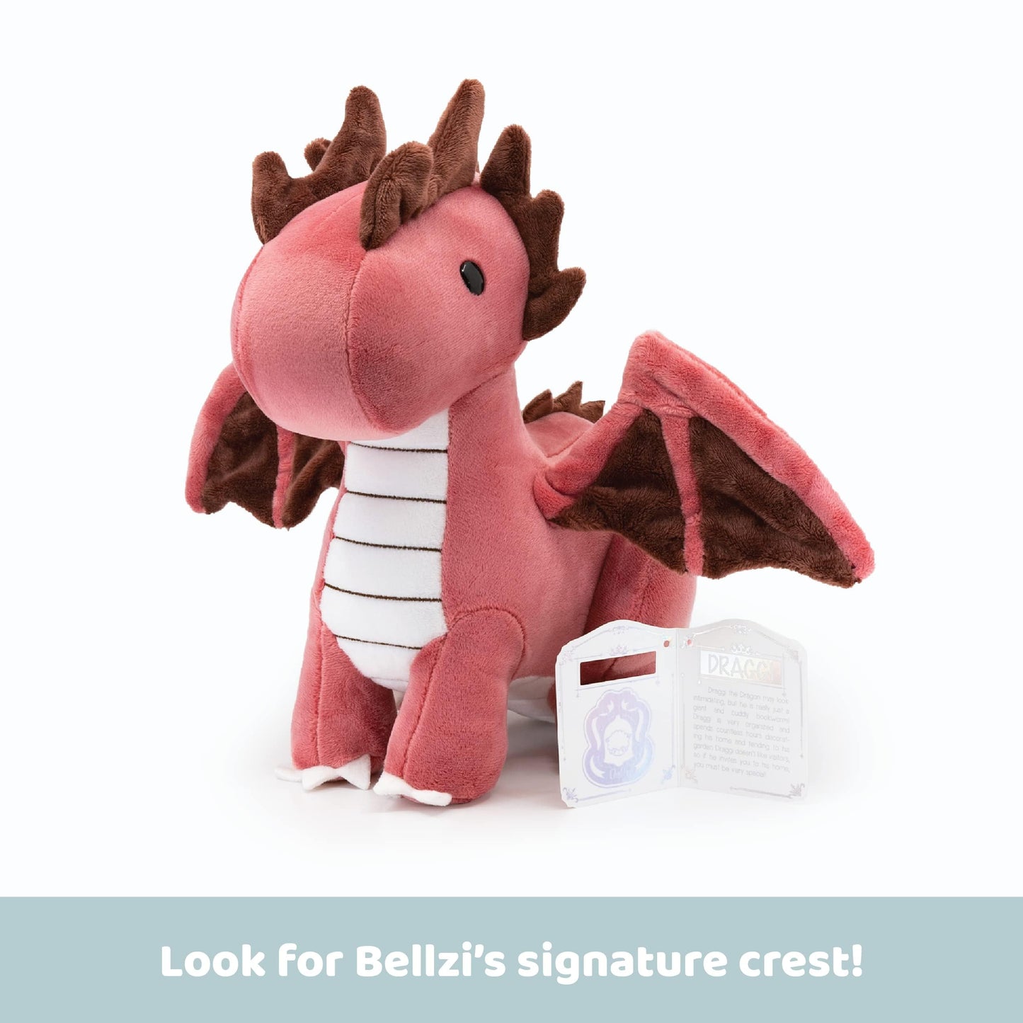 Bellzi Fire Dragon - 11.5" Cute Stuffed Animal Plush Toy - Adorable Soft Dragon Toy Plushies and Gifts - Perfect Present for Kids, Babies, Toddlers - Draggi