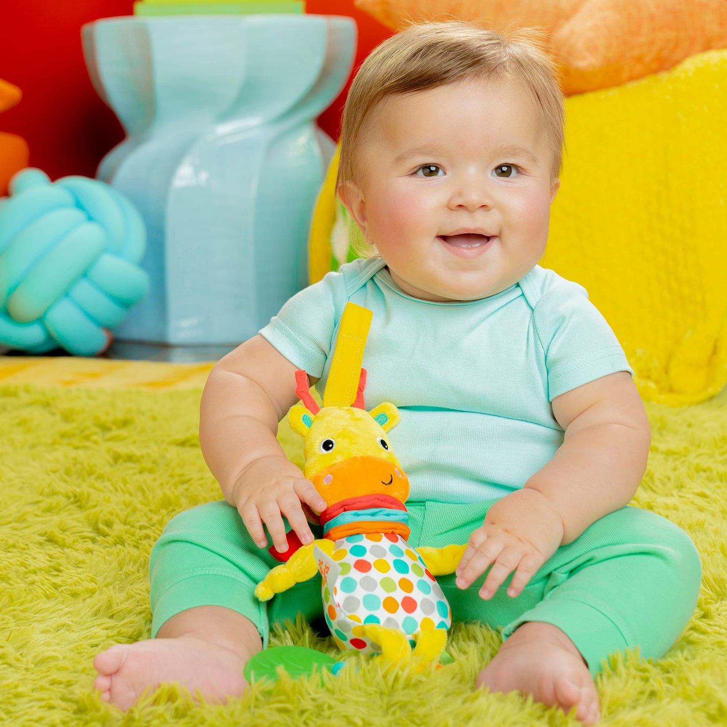 Bright Starts Pull, Play & Boogie Musical Activity Toy for Stroller - Giraffe - Unisex, Newborn +