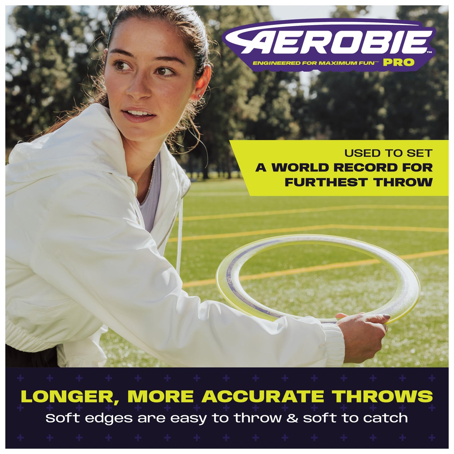 Aerobie Pro Ring Outdoor Flying Disc, Flying Ring for Kids Parties and Backyard Games, Teen Boys Gift Ideas, Kids Toys for Ages 5 & Up, Orange, 14