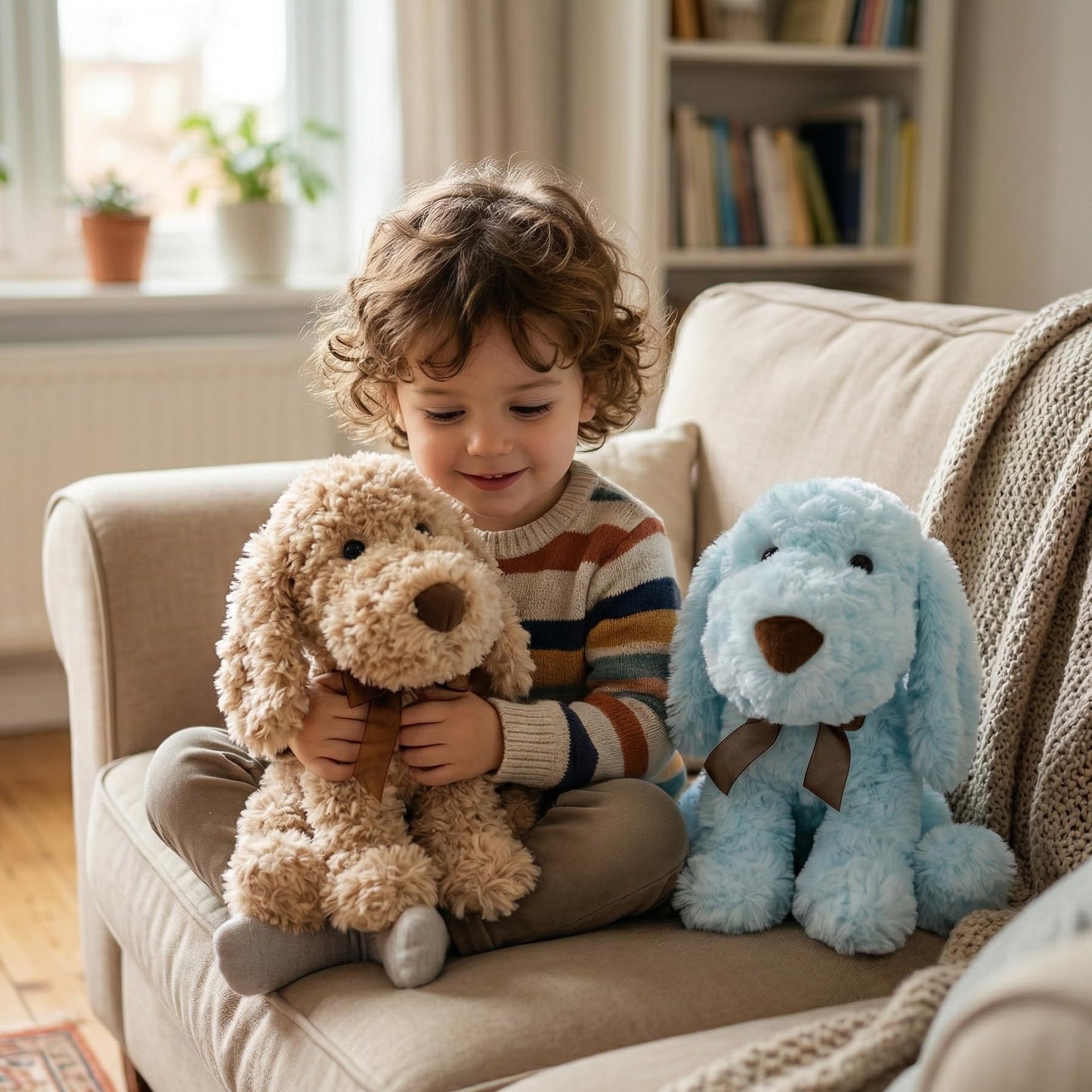 WEIGEDU Poodle Puppy Goldendoodle Stuffed Animal, Adorable Toy Dog Labradoodle Plush for Kids Boys Girls Birthday Easter Nursery Bedtime Gift, 11.8“ Golden