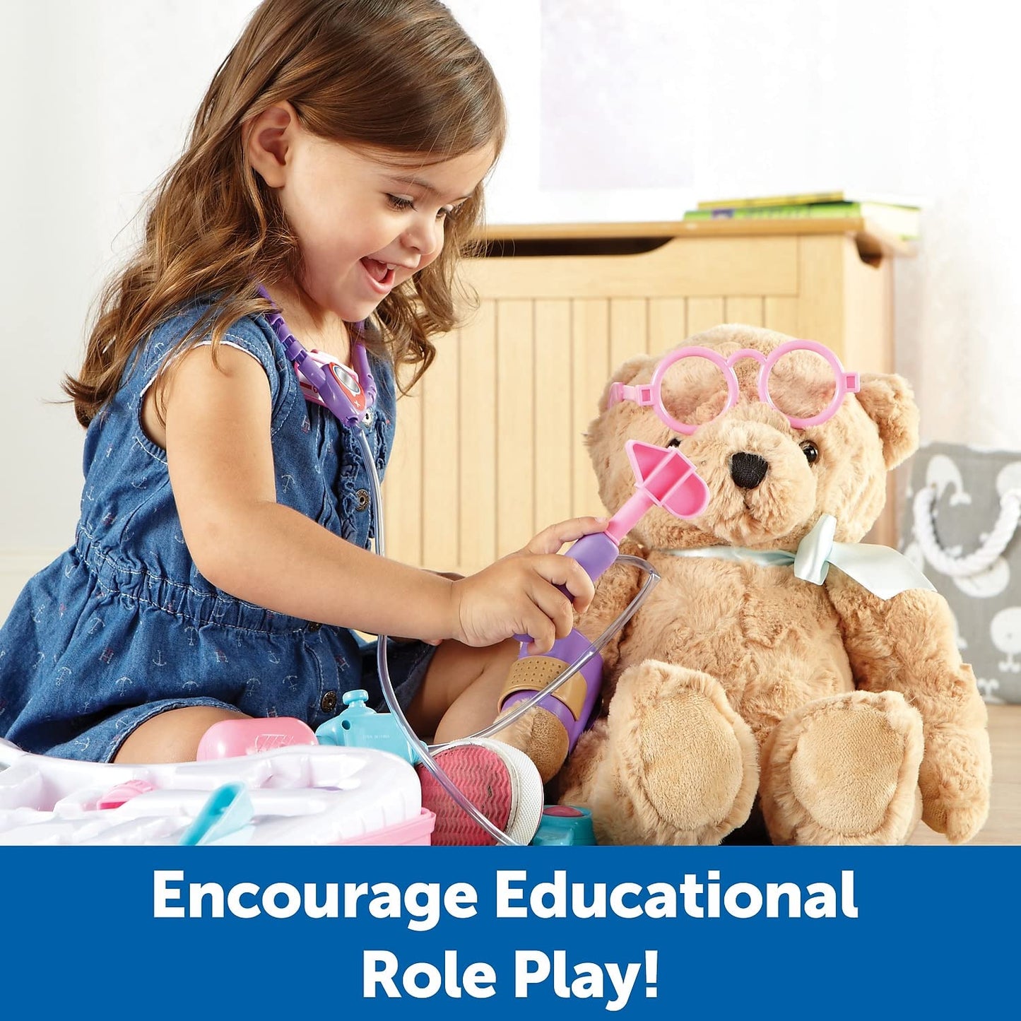 Learning Resources Pretend & Play Doctor Set Pink - Medical Kit for Kids, Imaginative and Role Play, Toddler Toys, Social and Language Skills, Fine Motor, Birthday Gift for Boys and Girls