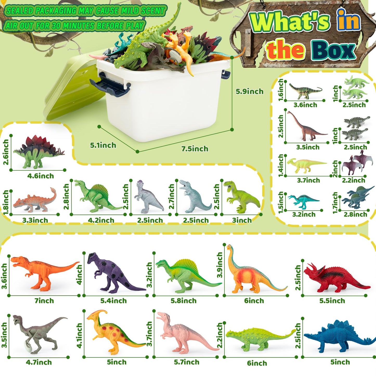 BURIESUR 28 PCS Dinosaur Toys for Kids 3-5 with Storage Case,Realistic Dinosaurs Toy Set,Dinosaur Figures for Kid,Birthday Gift for Boys and Girls,Dinosaur Party Favors
