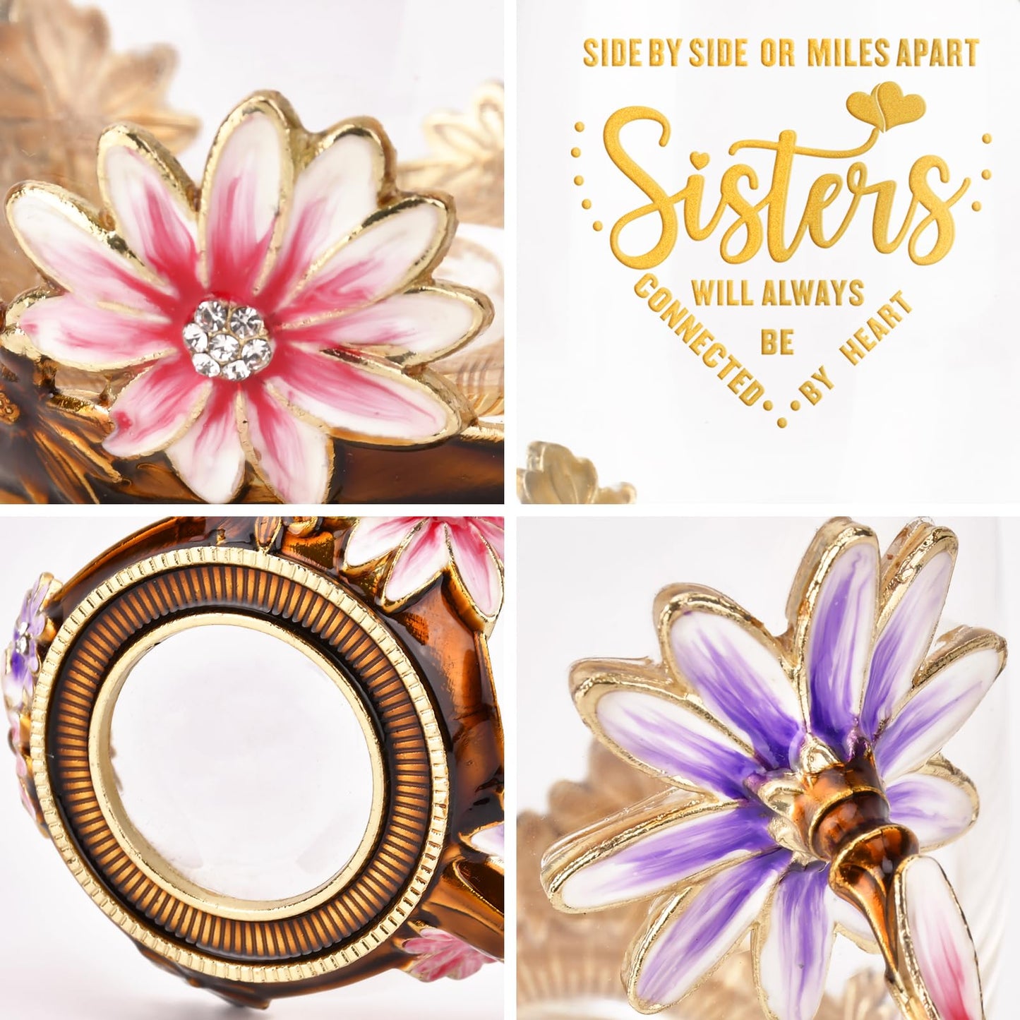 OEAGO Sisters Gifts from Sister for Women Elegant Tea Cup Unique Christmas Birthday Gifts for Sister, Little,Big,in Law