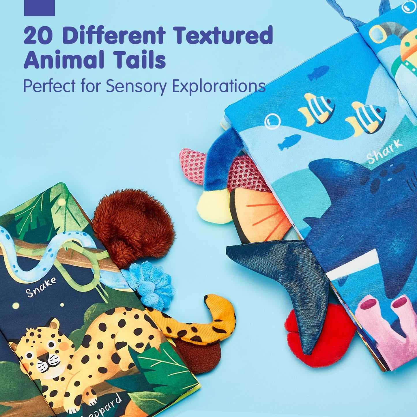 hahaland Baby Toys 0-6 Months - Crinkle Books for Babies 2-Pack, Soft Cloth Sensory Touch Feel Baby Book 6-12 Months Infant Montessori Toys 0-3 Month Newborn Baby Boys Gifts 3-6 Months Travel Toys