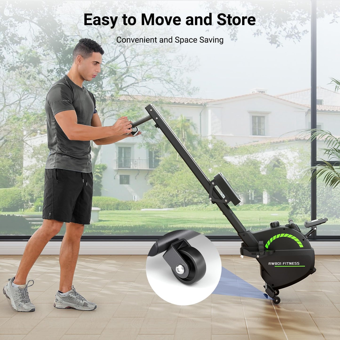 Dripex Rowing Machines for Home Use, Rowing Machine Magnetic Rower, Max 360 LBS, 16 Levels of Workout Resistance, Dual Slide Rail, Bluetooth App Compatible, LCD Monitor, Row Machine for Gym Exercise