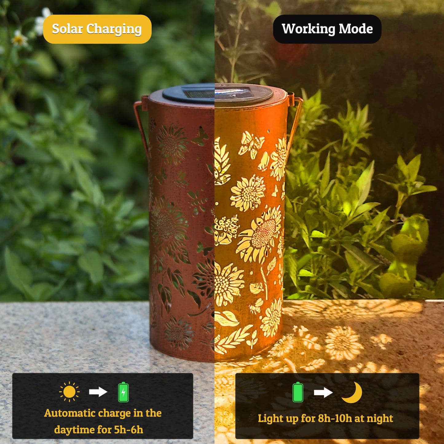 ANYTALK Birthday Gifts for Women Mom Grandma, Sunflower Solar Lanterns Outdoor Waterproof, Hanging Solar Lights for Yard, Patio, Porch, Garden Decor