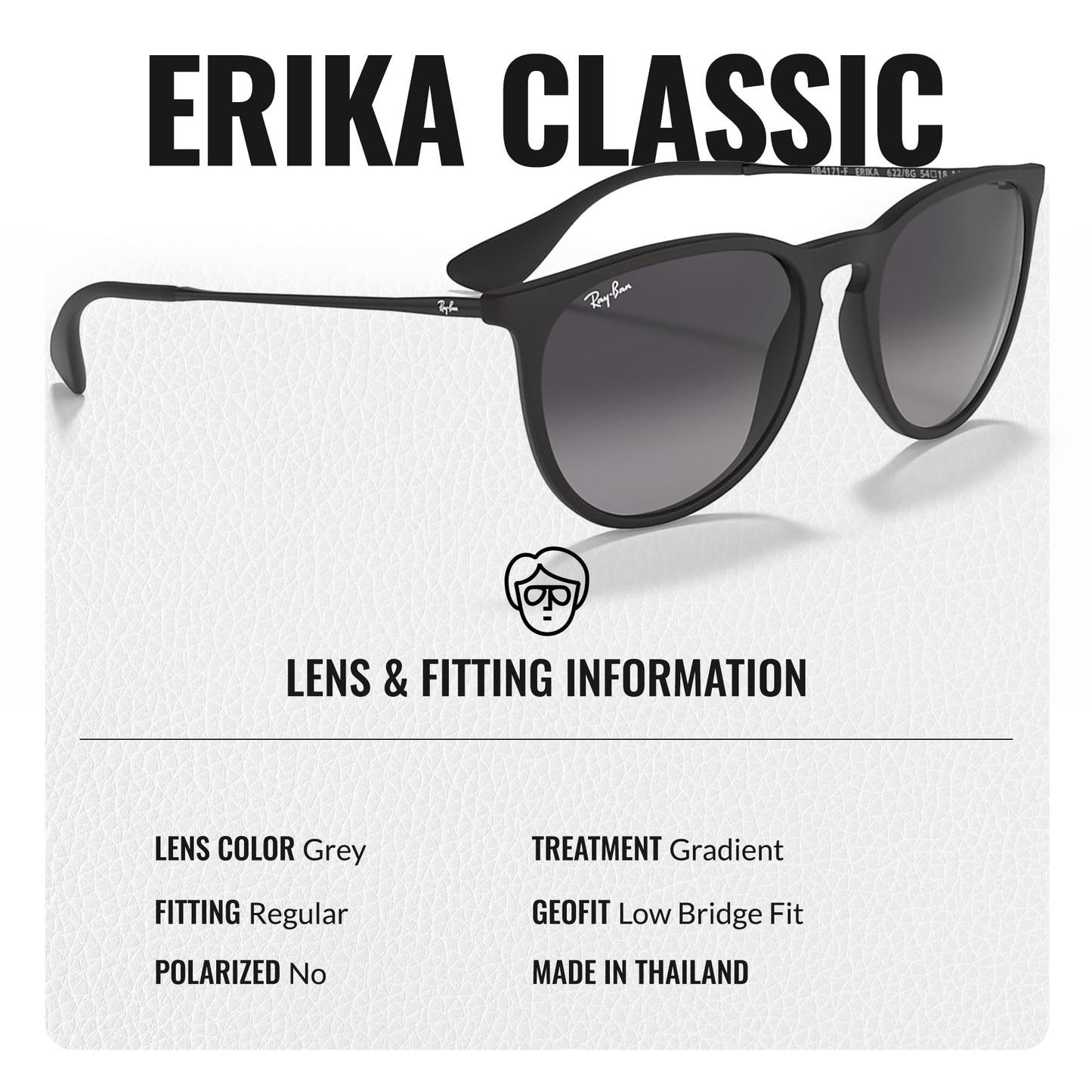 Ray-Ban RB4171F ERIKA CLASSIC Phantos Shape Sunglasses with Official Eyewear Kit