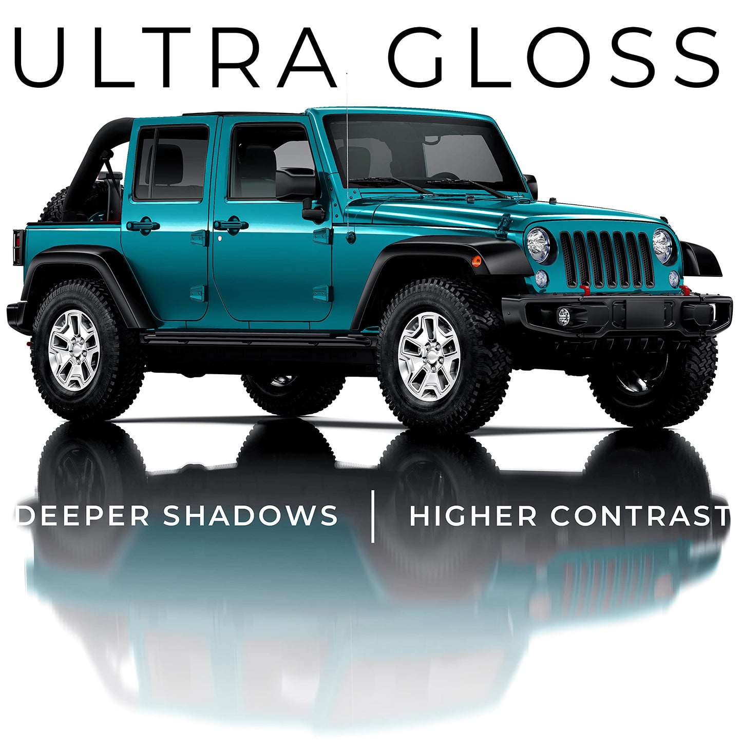 VViViD+ Ultra Gloss Miami Blue Vinyl Car Wrap (25ft x 5ft)
