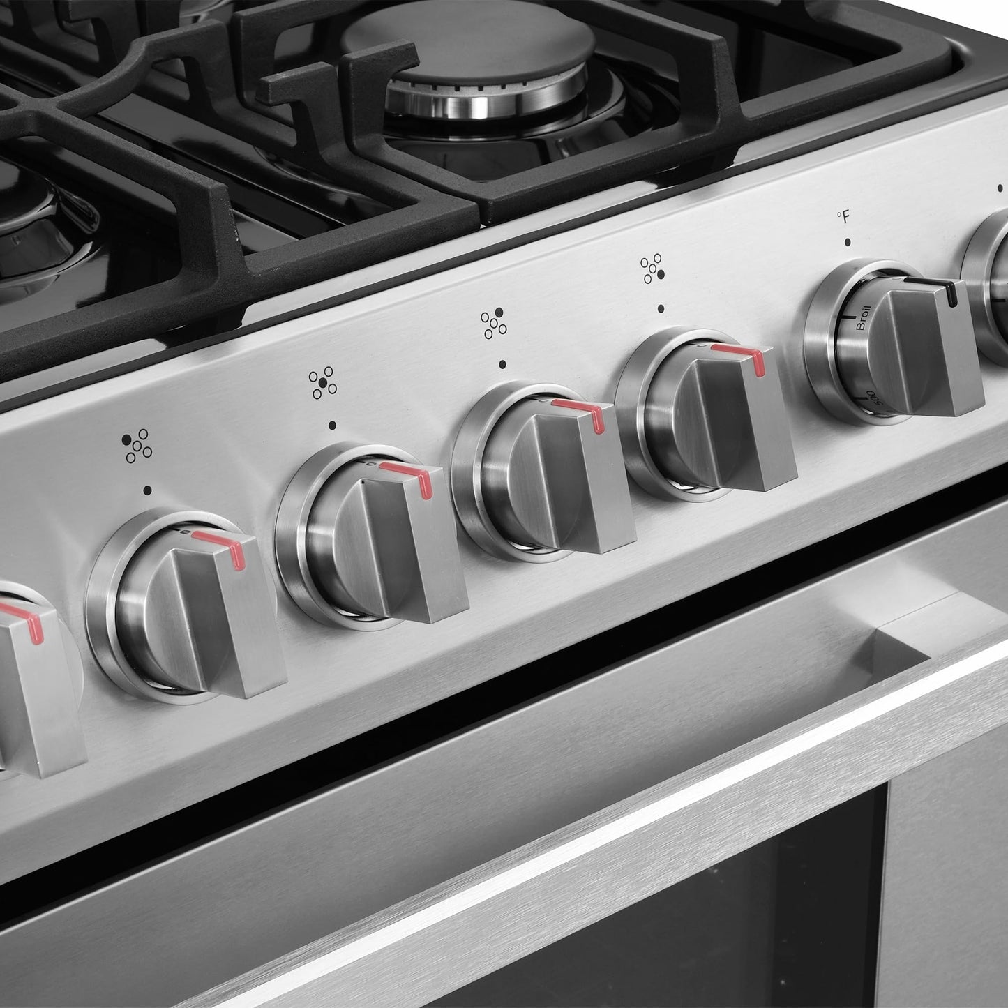 COSMO COS-305AGC 30 in. 5.0 cu. ft. Freestanding Single Oven Gas Range with 5 Burner Cooktop and Heavy Duty Cast Iron Grates in Stainless Steel