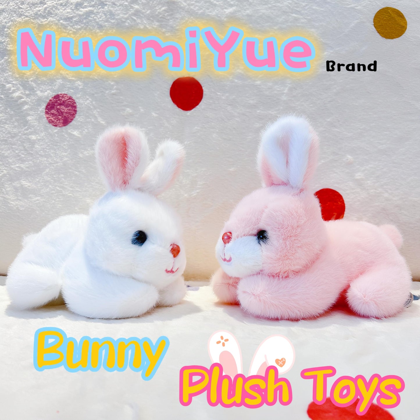 NuomiYue Pink Rabbit Bunny Stuffed Animal, 8'' Kawaii Rabbit Plushies for Girls and Boys, Soft and Huggable Bunny Stuffy Stuffed Animals for Kids Theme Party Favors, Birthday Gifts