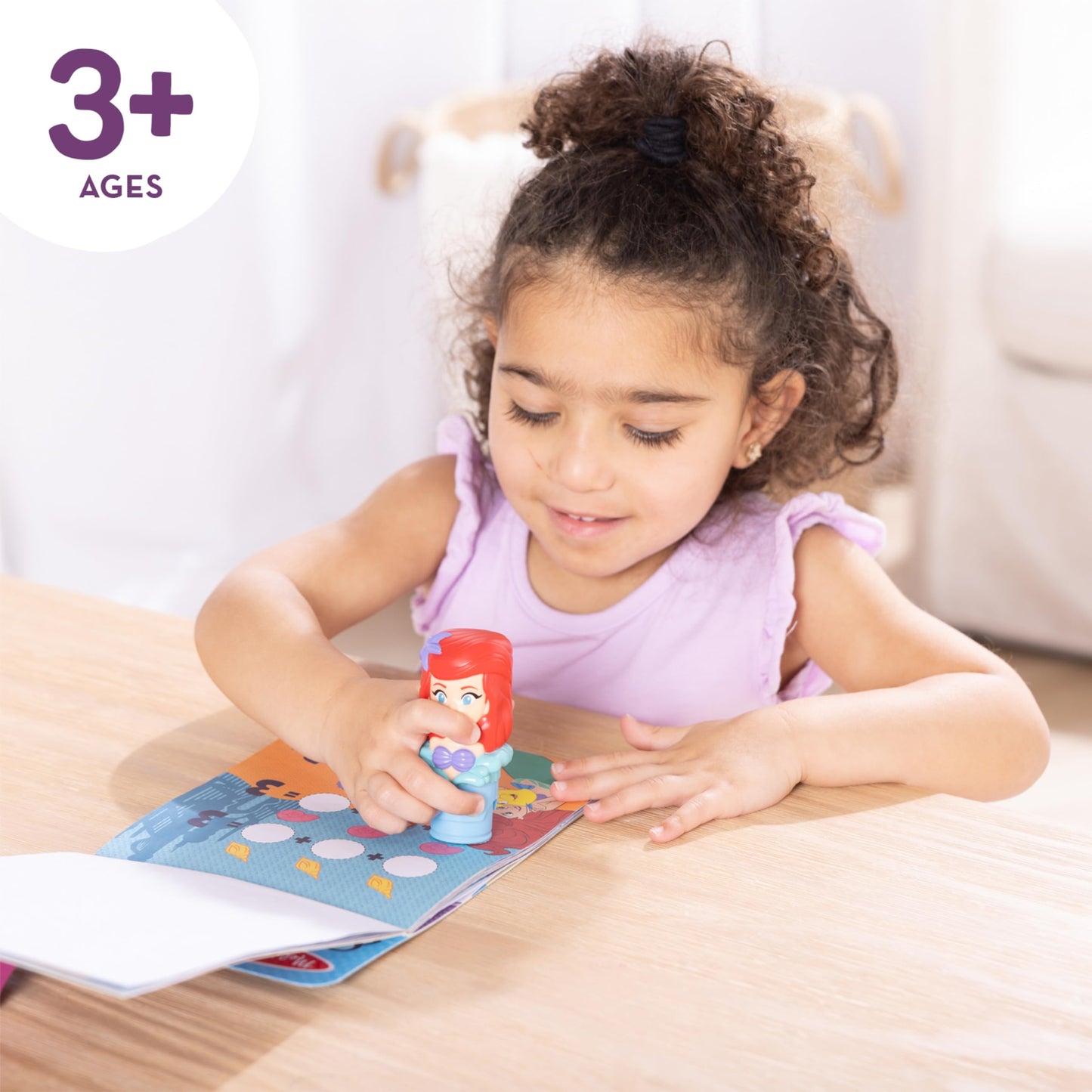 Melissa & Doug Sticker Wow!™ 24-Page Activity Pad and Sticker Stamper, 300 Stickers, Arts and Crafts Fidget Toy Collectible Character – Disney Princess Ariel - for Kids Ages 3+ - FSC Certified