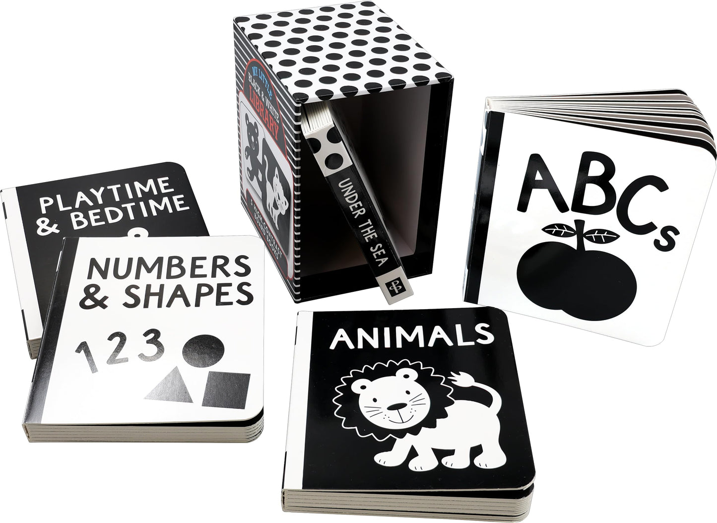 My Little Black and White Board Book Library - Set of 5 High Contrast Board Books (What Does Baby See?)