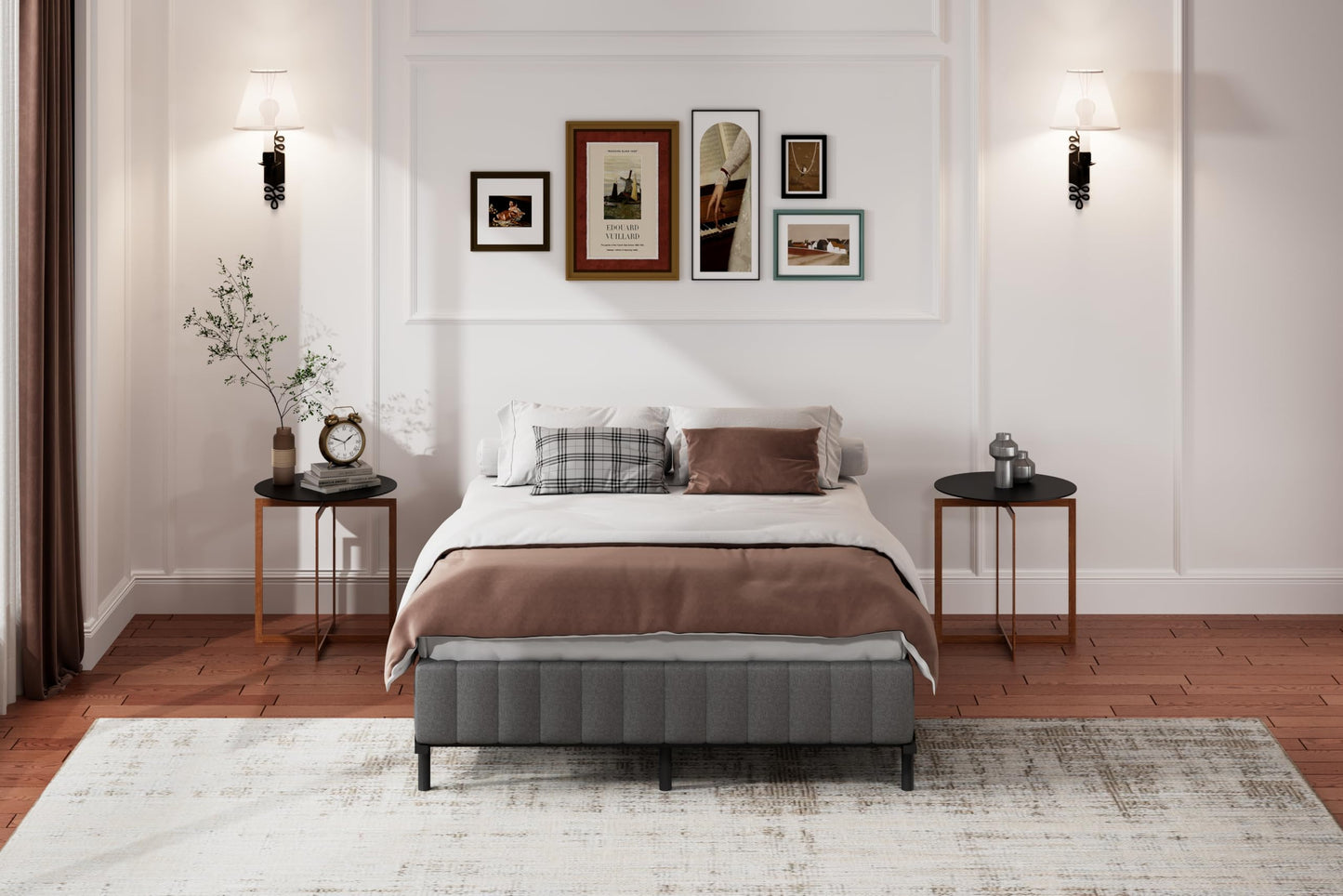 UOMEUR Box Spring for Queen Bed,9 Inch Low Profile Box Spring Queen for Queen Mattress, 3000lbs Heavy Duty Metal Mattress Foundation Support,Noise-Free, Non-Slip, Easy Assembly, Cleanable Fabric Cover