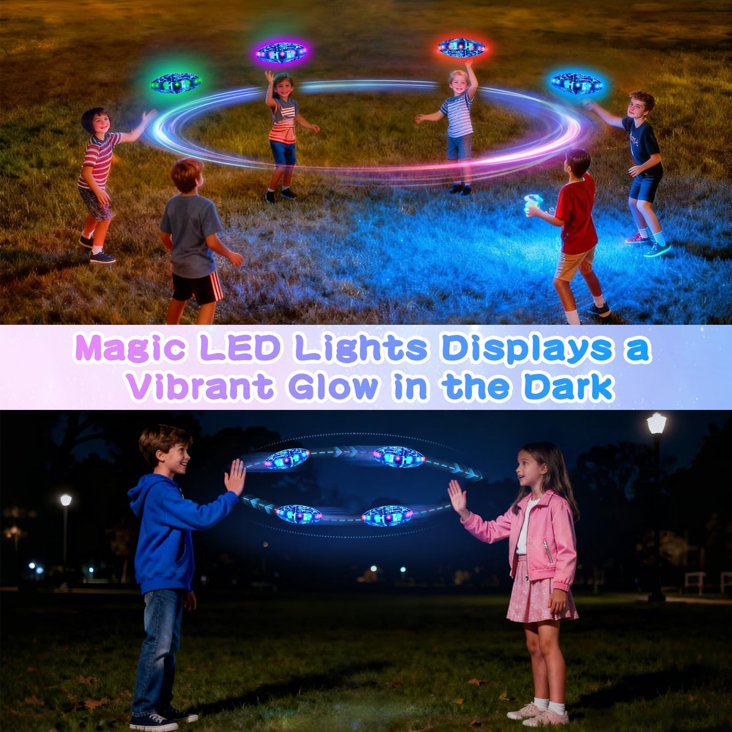 Vantexi Drone for Kids, 2026 Upgrade Flying Toys with LED, Hover Boomerang Mini Drone, Hand Operated UFO Flying Orb Ball, Christmas Birthday Gifts for 6 7 8 9 10 11 12+ Boys Indoor Outdoor (Blue)