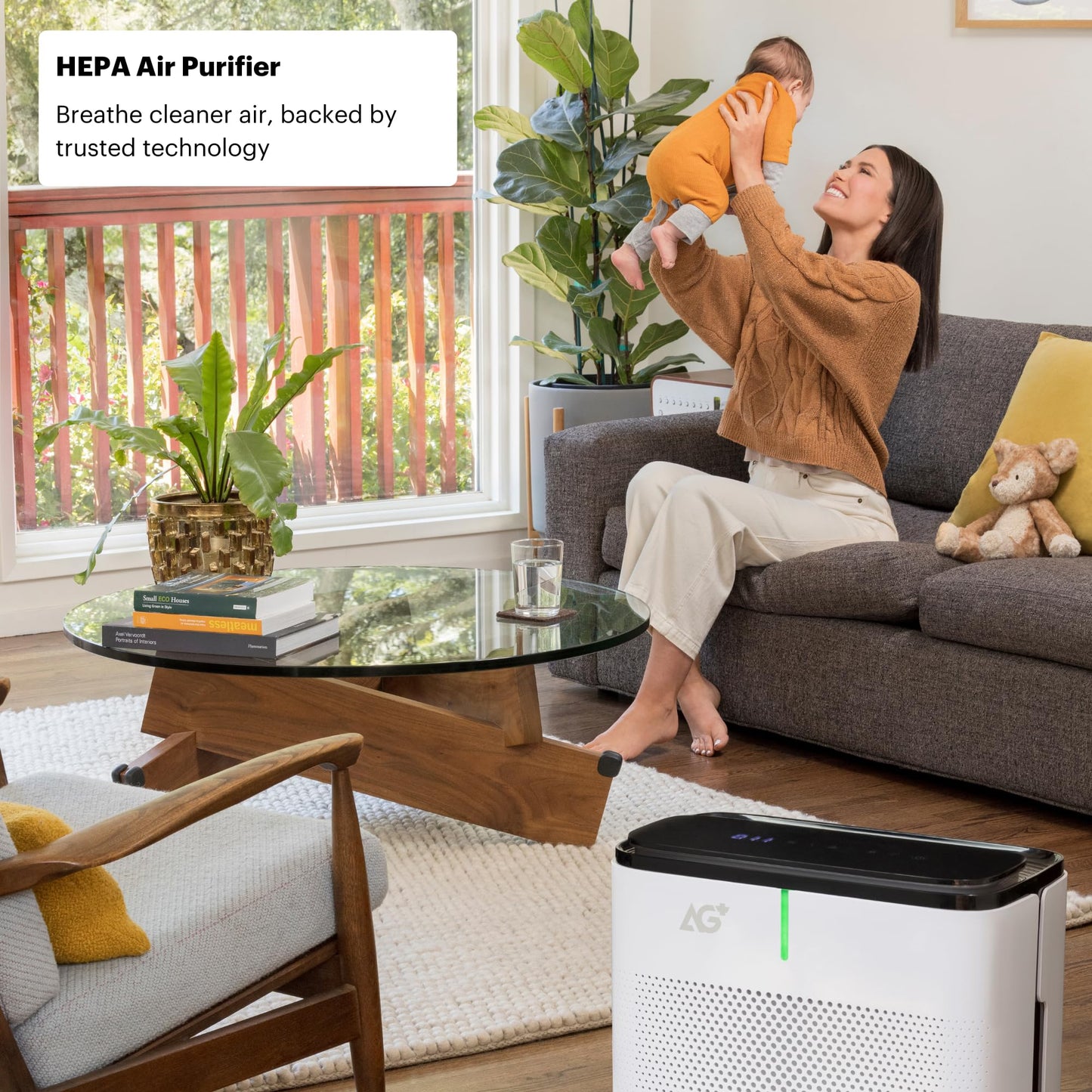 Brondell P700BB-W Pro Air Purifier Clean Air Filter With Aurabeat AG+ Technology for Bedroom, Home Office, Reduces Odor from Smoke and Pets, Includes Filters, 1655 Square Feet, White