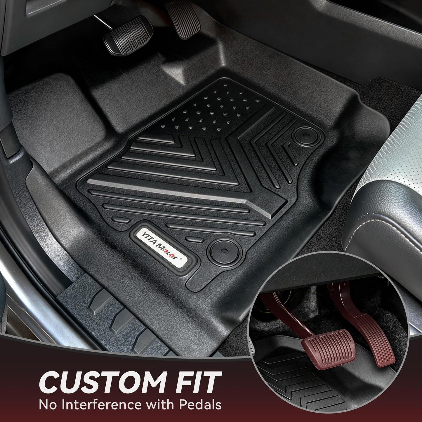 YITAMOTOR Floor Mats & Cargo Liner for Honda CR-V 2023 2024 2025 2026 (Gasoline), All Weather TPE Car Trunk Mat (Upper Position) Custom Fit Automotive Accessories, CRV 2 Row & Cargo Liner, Black