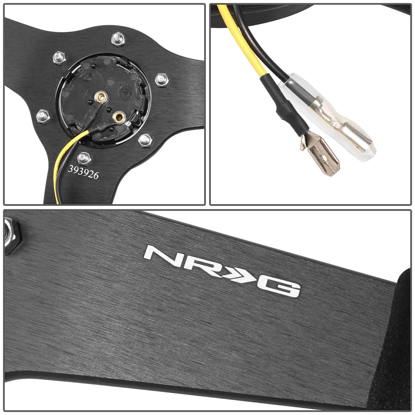 NRG Innovations RST-037MB-S 3-Spoke Suede Wrapped 350mm Steering Wheel,6X70mm Bolt Pattern,Matte Black