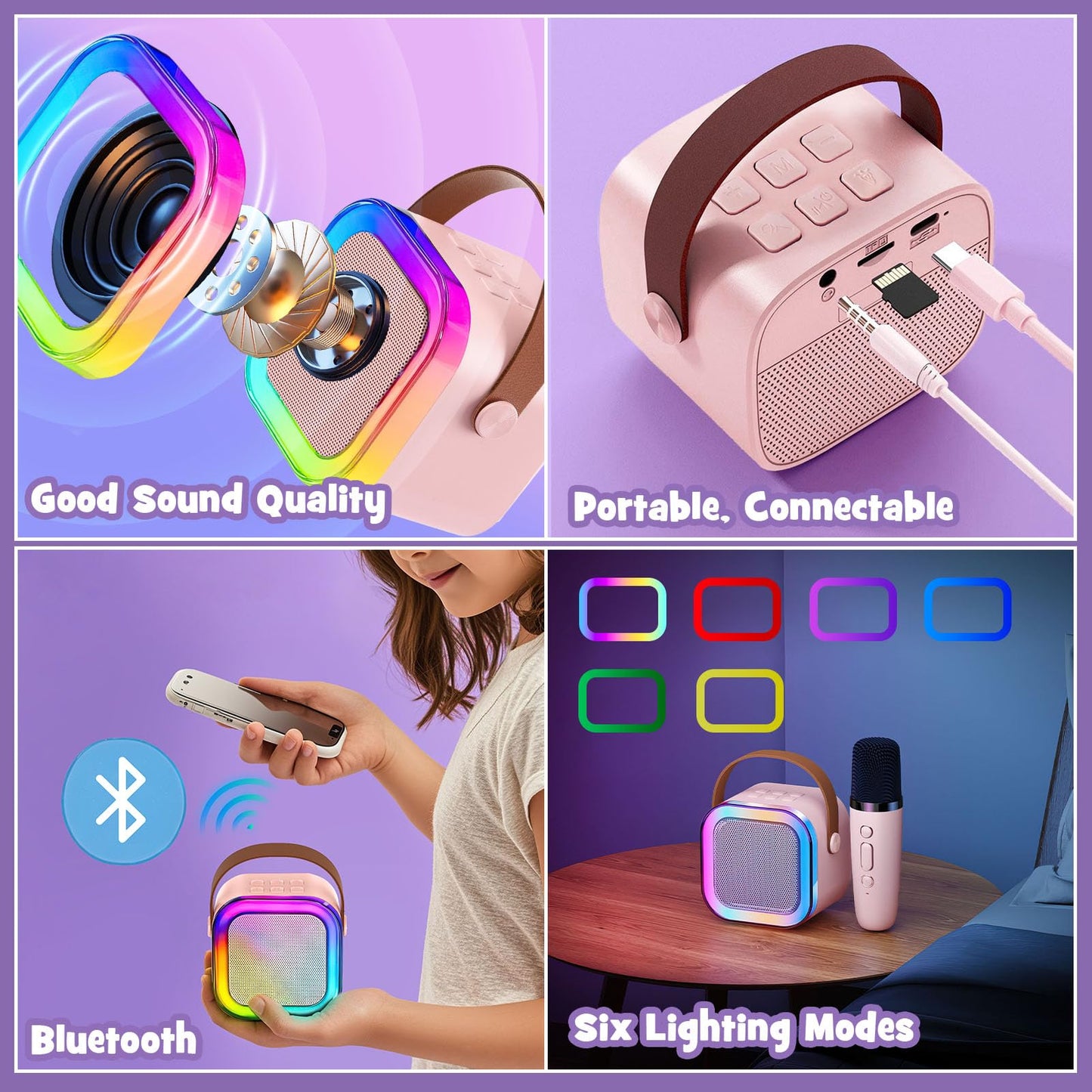 Toylink Unicorn Gifts for Girls Age 4 5 6 7 8 9 10, Kids Unicorn Toys with Mini Karaoke Machine/Glowing Blanket/Night Light/Headband/Bracelets, Birthday Graduation Gifts for Daughter Niece