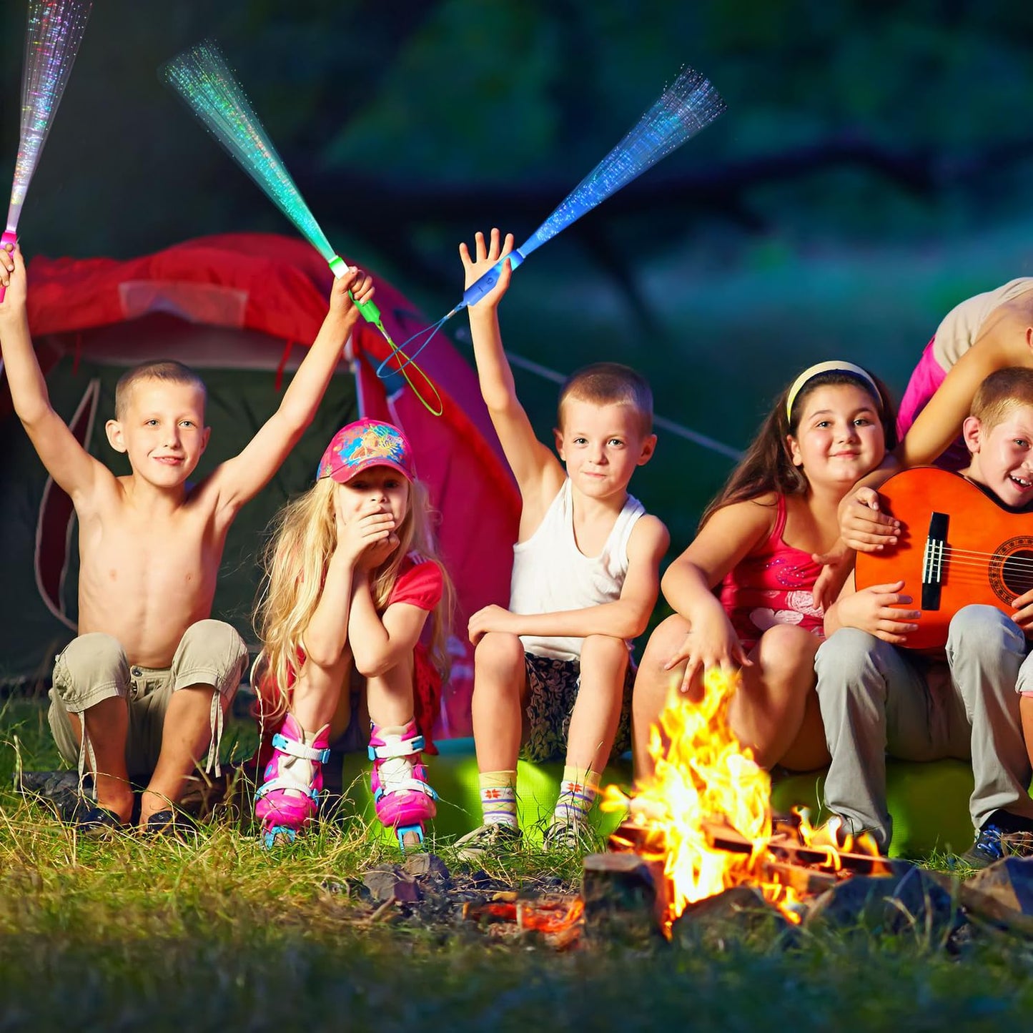 30 Pack LED Fiber Optic Wands - Light Up Glow Sticks Bulk with 3 Flashing Models for Christmas, Valentine's Day, Concerts & Wedding Party