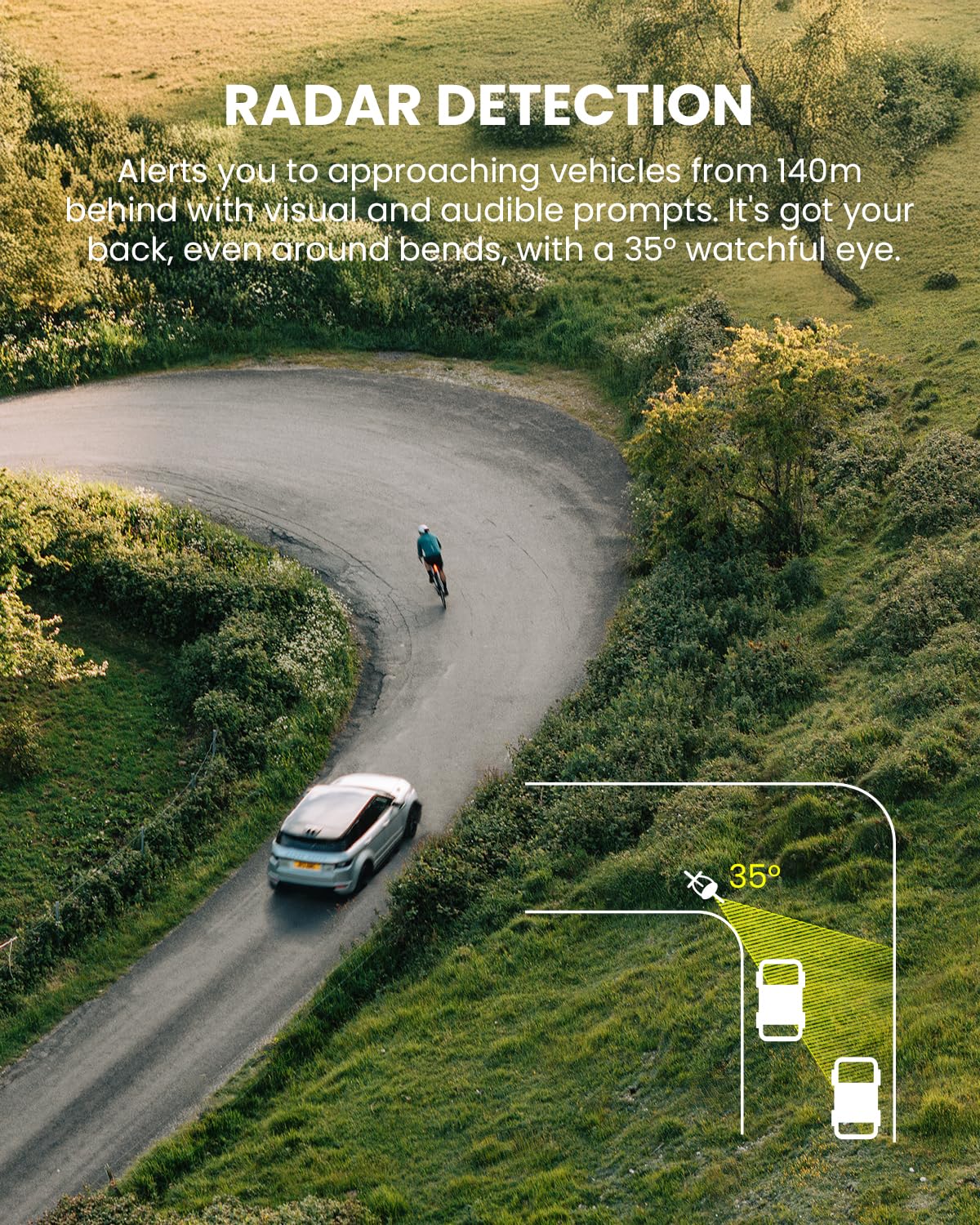 MagicShine SEEMEE R300 Smart Radar Taillight,High-Power LED ANT+ Enabled Radar System 270° Wide Viewing Angle Lock Function Mode Memory Function IPX6 Waterproof Rear Light
