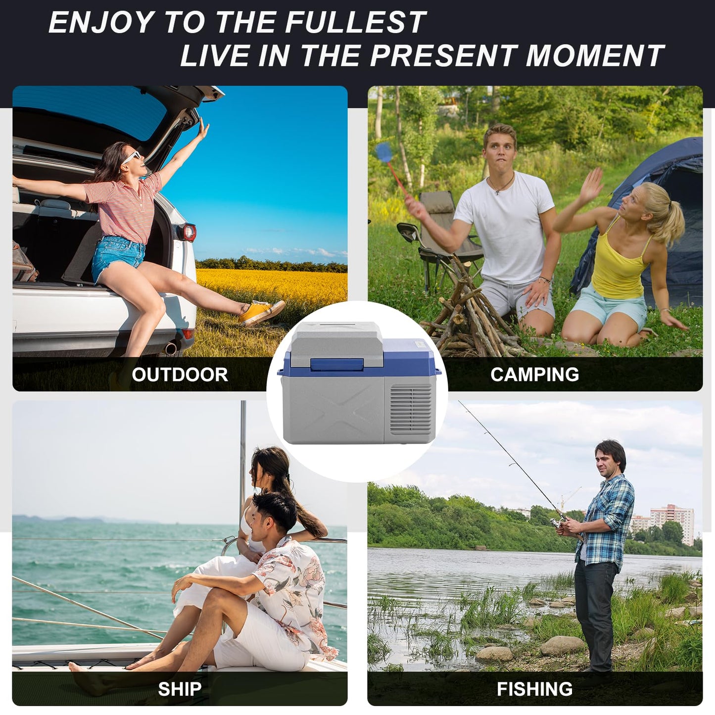 zcamp X12 12 Volt Refrigerator,Mini Portable Freezer,13 Quart(12L) Electric Cooler,12V Car Fridge APP Control,12/24V DC 100-240V AC for Ourdoor, Camping, Travel, Truck,RV, Boat -4℉~68℉