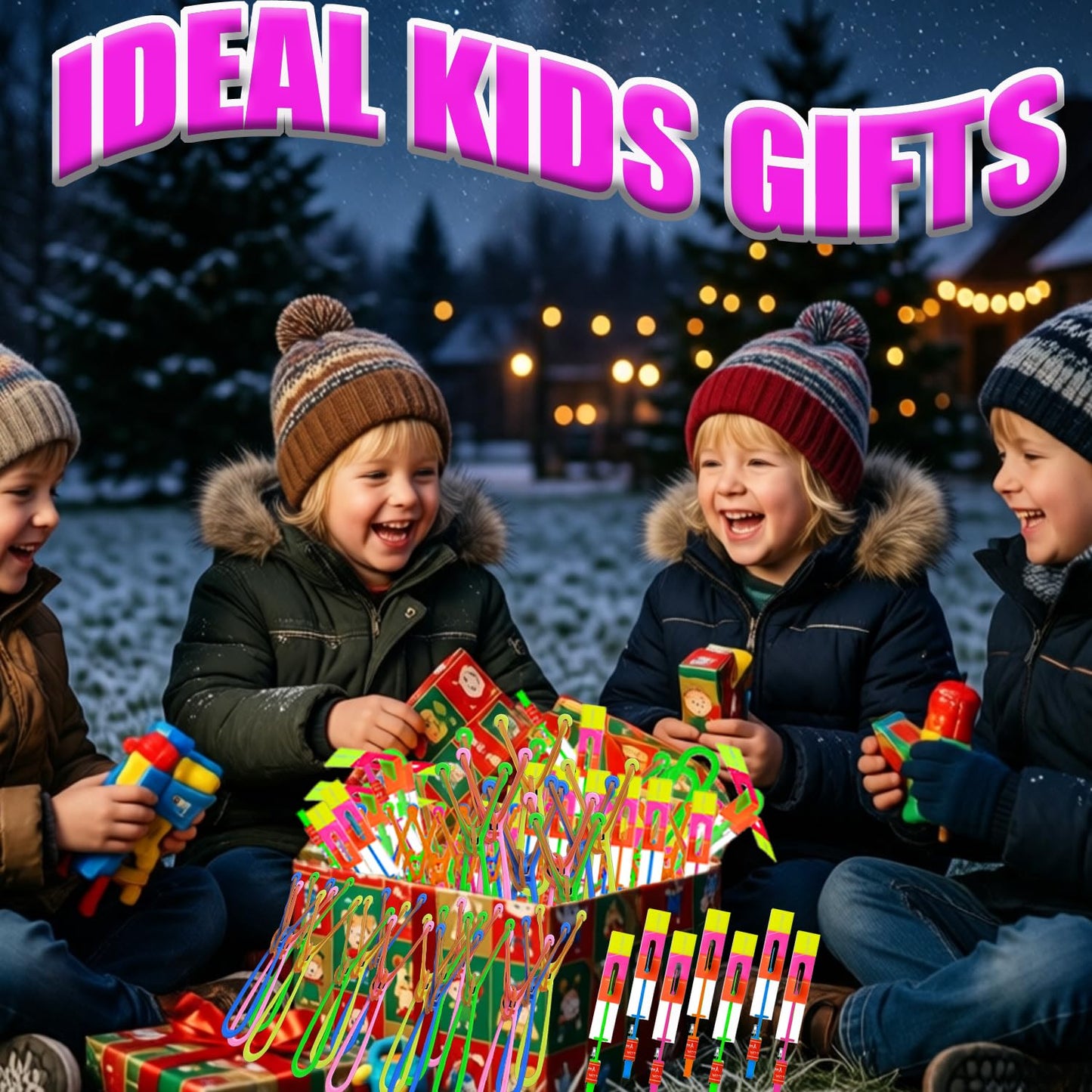 37 Sets Slingshot for Kids,Light Up Flying Toys,Glow In The Dark Party Supplies,Camping Essentials,Beach,Outdoor Games,Outside Toys,Valentines Day Gifts for Classroom,Party Favors for Kids 8-12 4-8