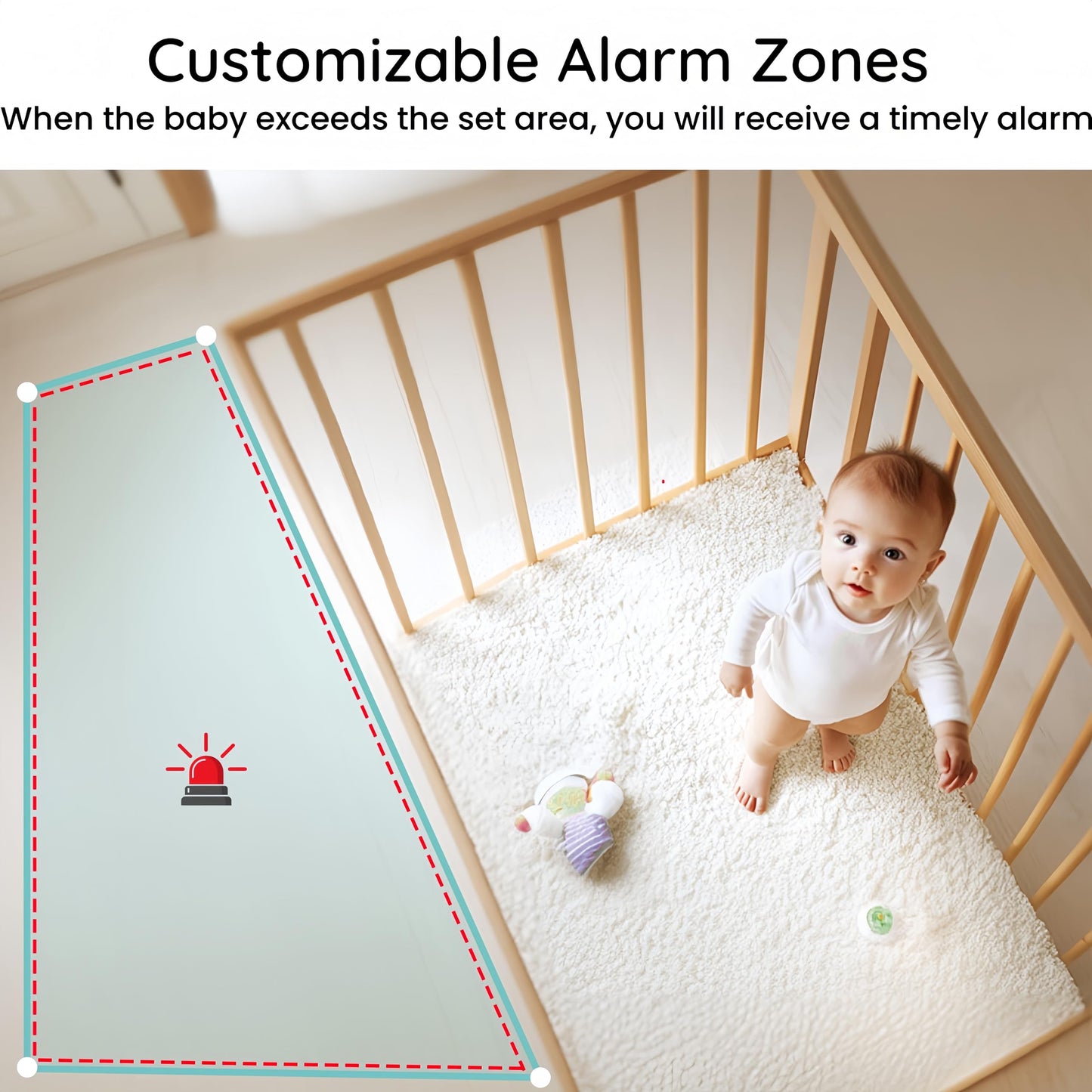 BOIFUN 2K HD 5-Inch Split-Screen, Smart WiFi Baby Monitor with Camera and Audio, Smartphone APP, AI Motion & Cry Detection, Night Vision, 360° Auto Tracking,Humidity &Temperature Detection,2-Way Talk